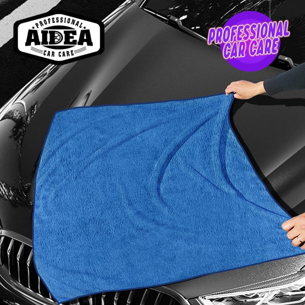 Aidea Microfiber Towels For Cars-4Pk, Large Professional Car Drying Towel, Scratch-Free & Absorbent Drying Towel For Cars, Suvs,