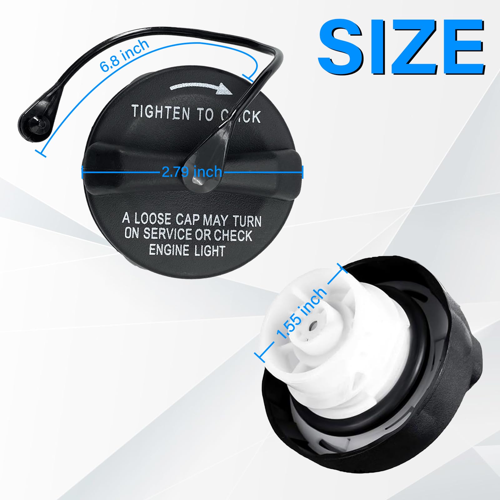 52030387AA Gas Cap for Jeep Wrangler JK 2003-2018, Jeep Wrangler TJ 2003-2006, Grand Cherokee 2001-2019, 2002-2012 Liberty Fuel