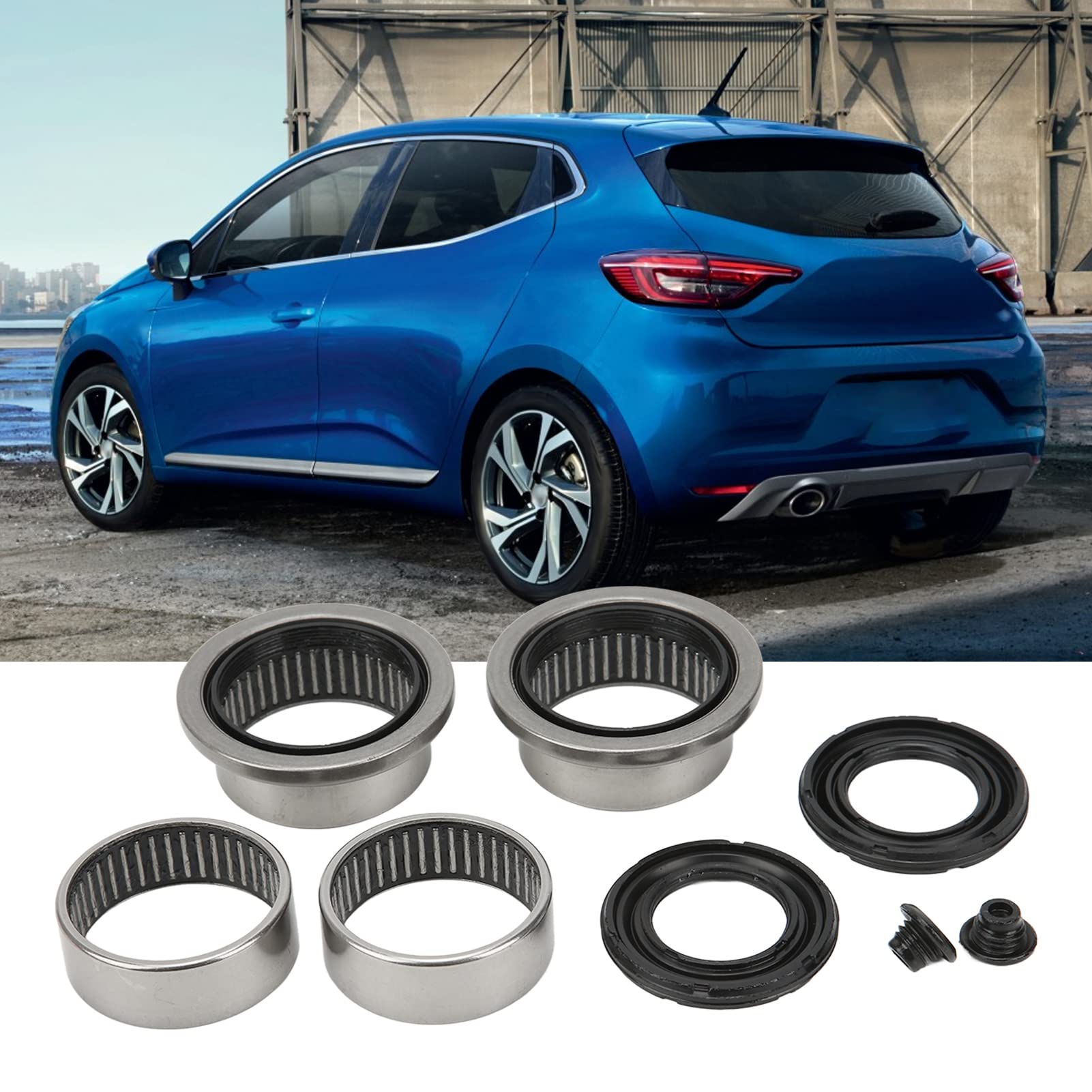 Acouto Rear Axle Beam Repair Kit 5131A6 For Peugeot 206 47Mm Shaft Steel Alloy 8Pcs Car Rear Axle Beam Bearing Repair Set 513272 517407 517914