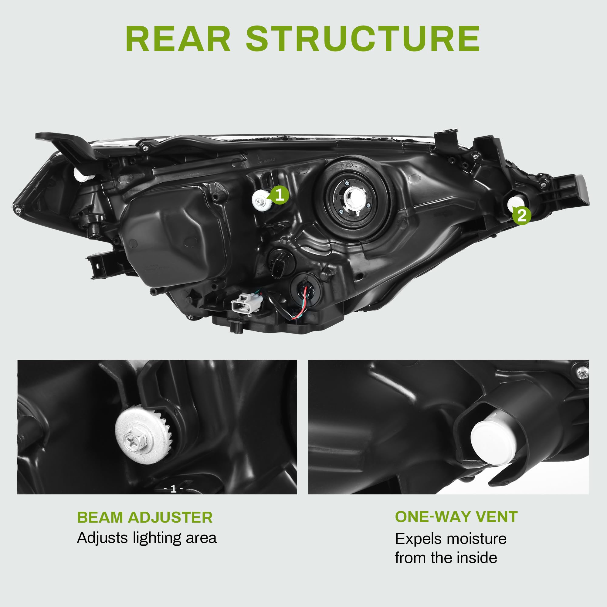 Autosaver88 Headlights Assembly Headlamps Compatible With 2014 2015 2016 14 15 16 2014-2016 Corolla Headlight Passenger And Driv