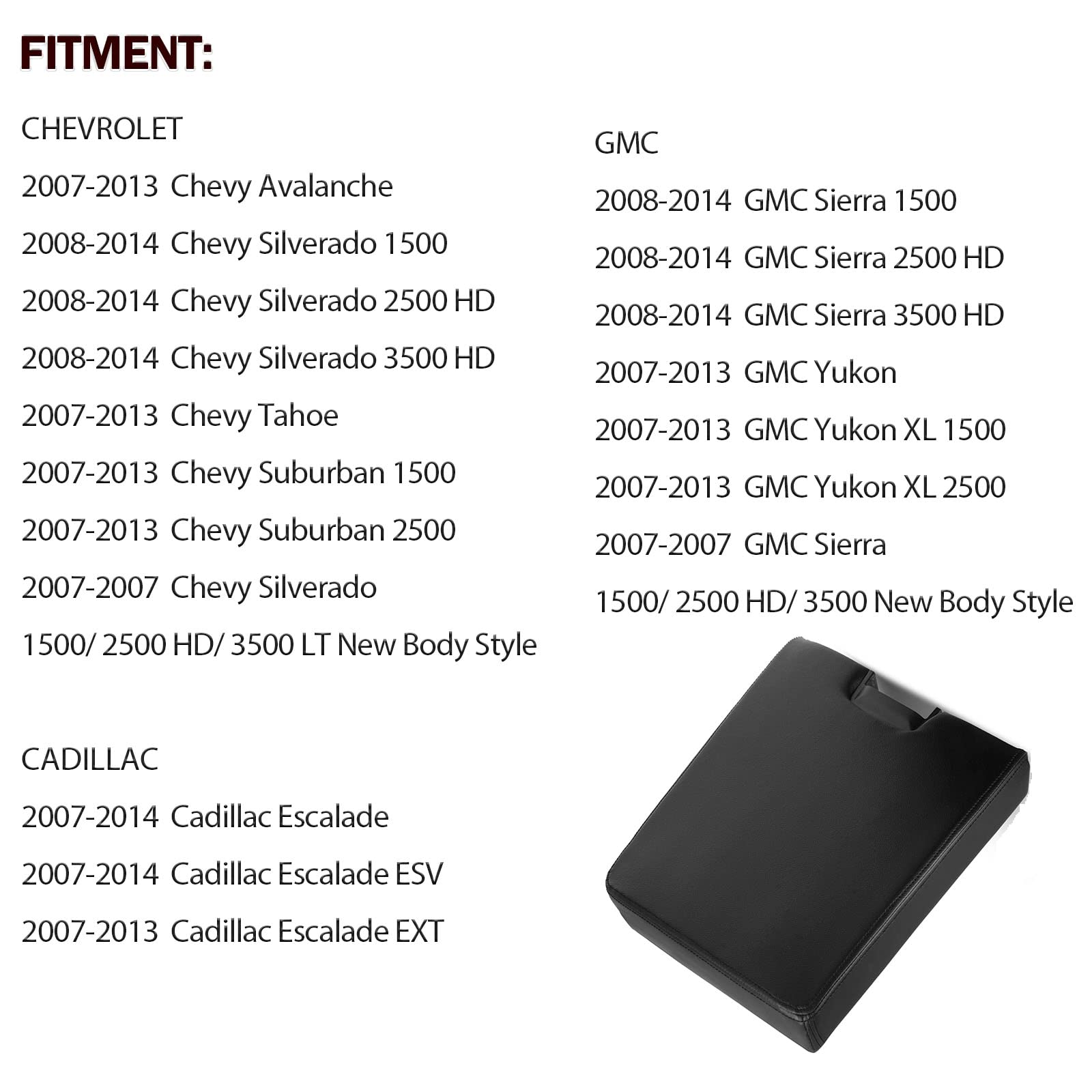 Lcwrgs Center Console Lid With Latch Armrest Cover Replacement For 2007-2013 Chevy Silverado Tahoe Suburban Avalanche | Gmc Sier