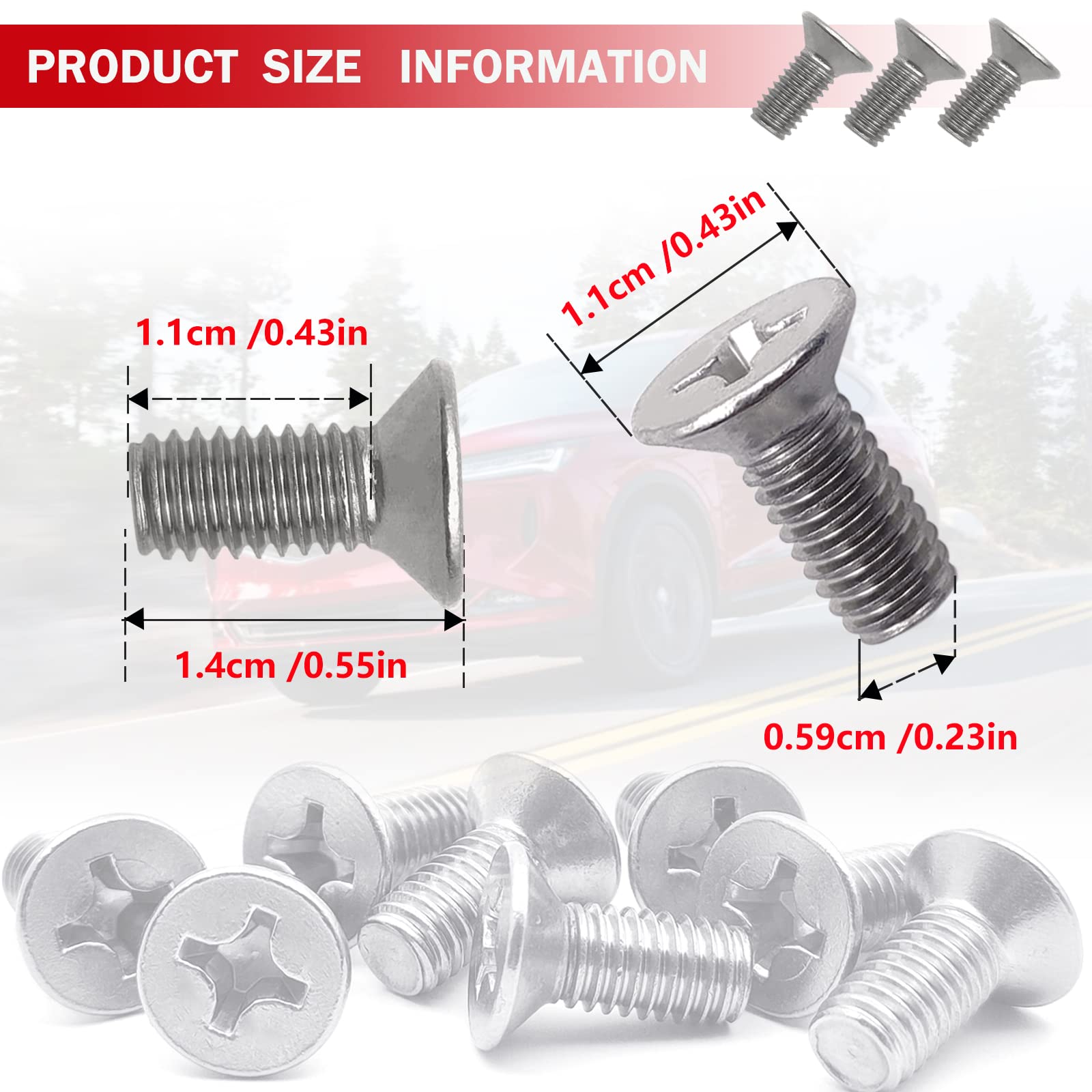 8pcs Screw Rotor Brake Disc Retaining 93600-06014-0H- Compatible With Honda, Acura, Volkswagen, Audi,Hyundai and Kia Models, Sta
