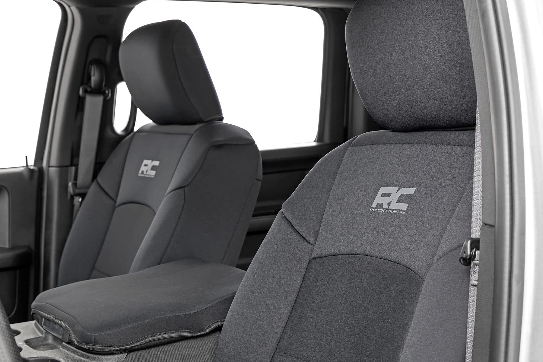 Rough Country Neoprene Seat Covers for Dodge Ram (2019-2024) - UV & Water Resistant Ram Seat Covers, Foam Padded Seat Covers for