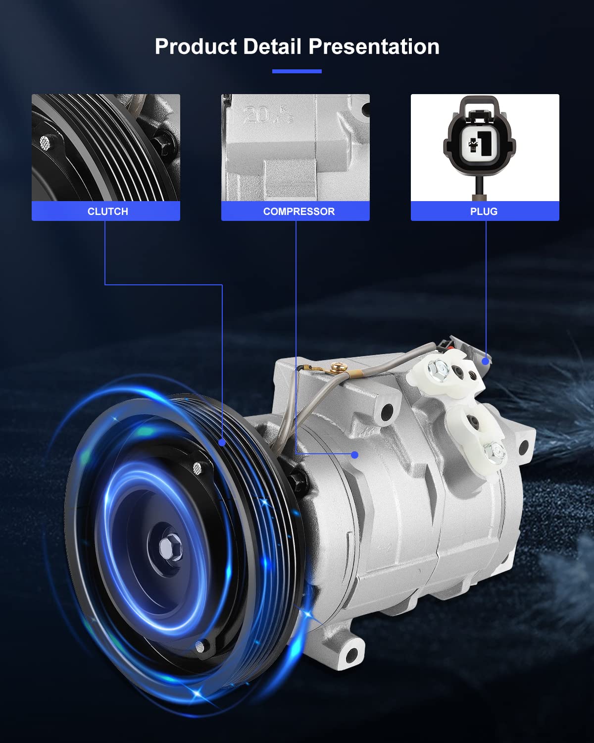 Eccpp Air Conditioning Compressor 1999-2004 Fit For Honda Odyssey Pilot For Acura Mdx 3.5L A/C Compressor With Clutch