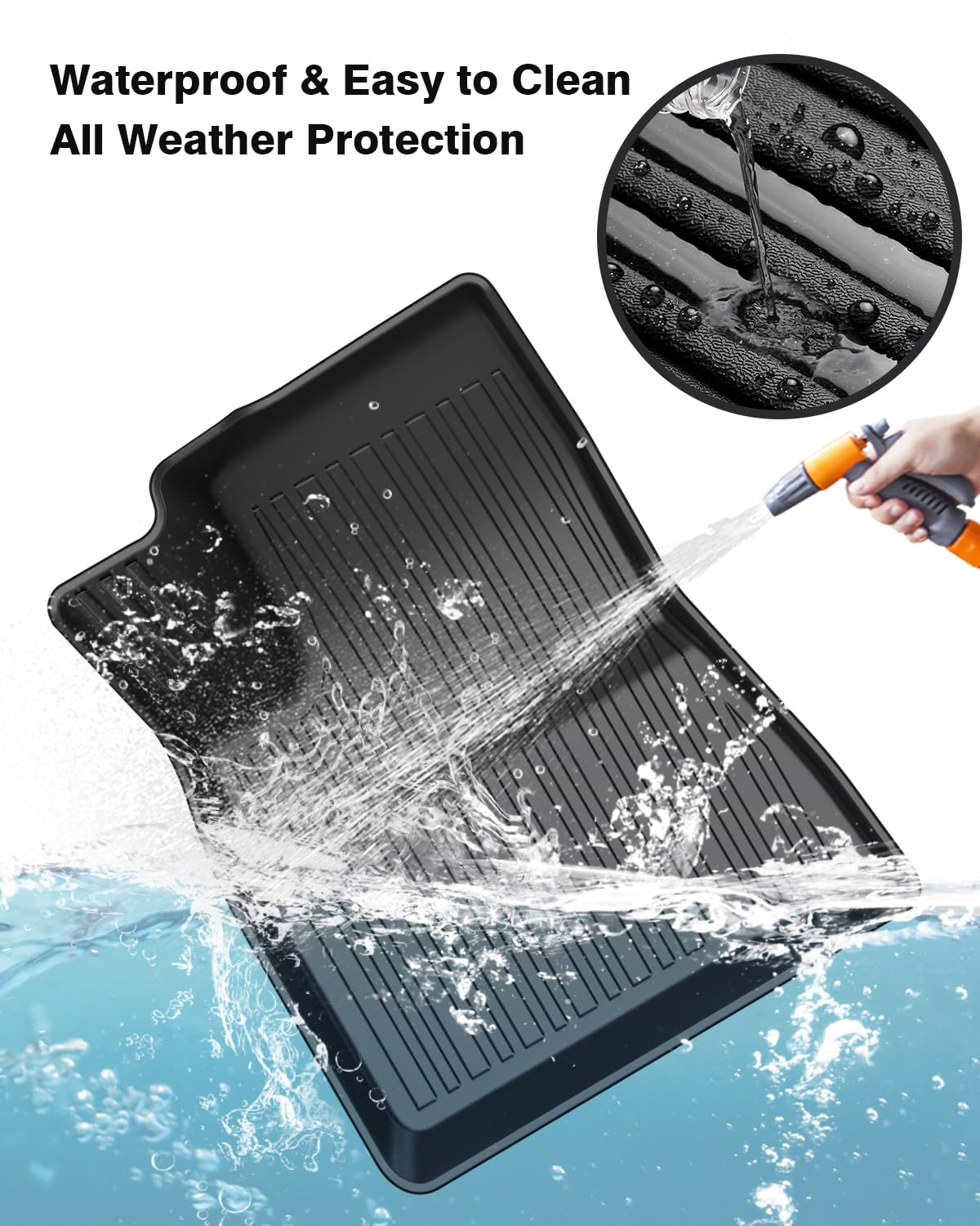 Powerty Floor Mats & Cargo Liner for 2024 2025 Tesla Model 3 Highland Accessories All Weather TPE 3D Floor Liners 2 Row Liner Se