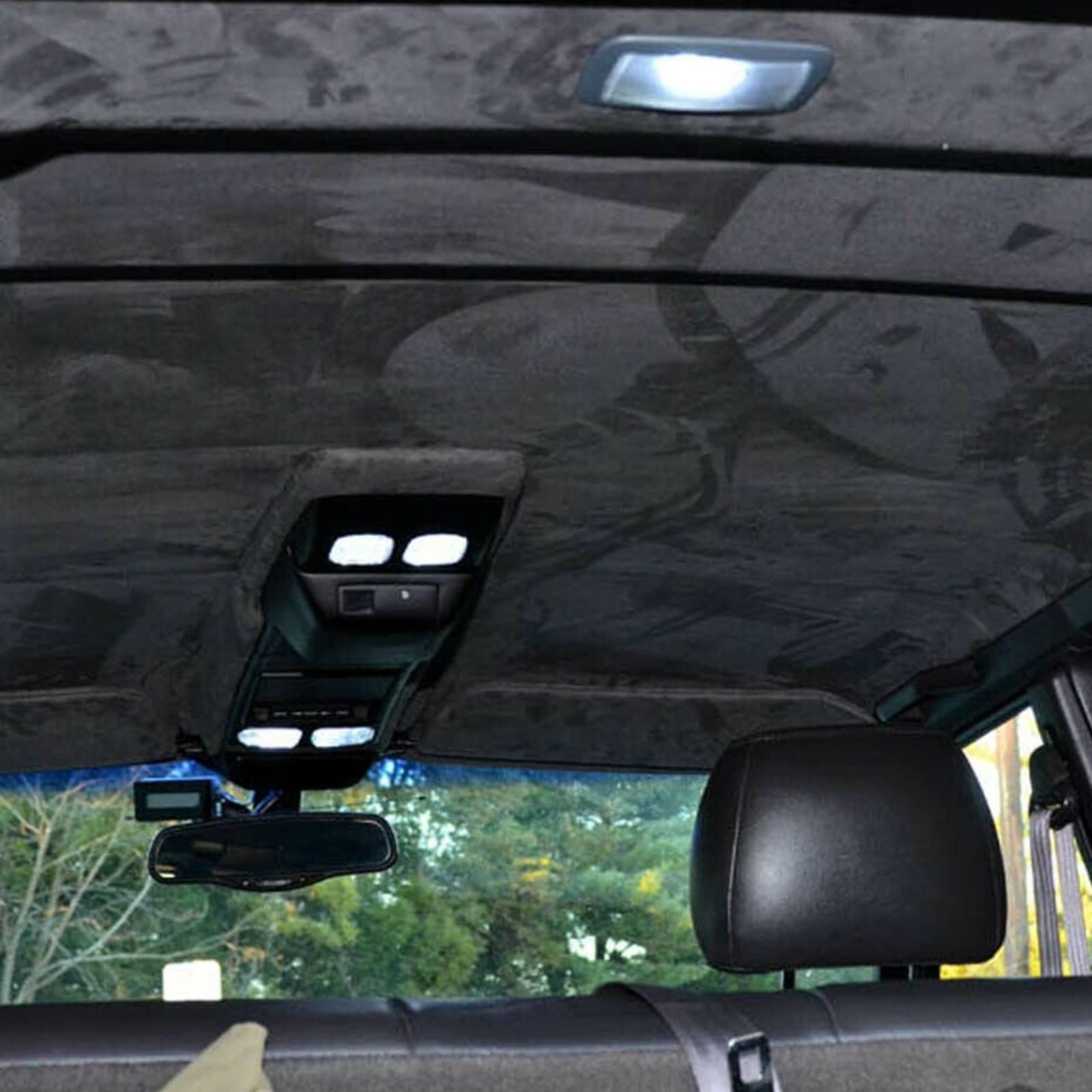 Motuka 79' L X 60' W Black Suede Headliner Fabric With Foam Backing Material - Automotive/Home Micro-Suede Headliner Fabric For Car Replacement/Repair/Diy