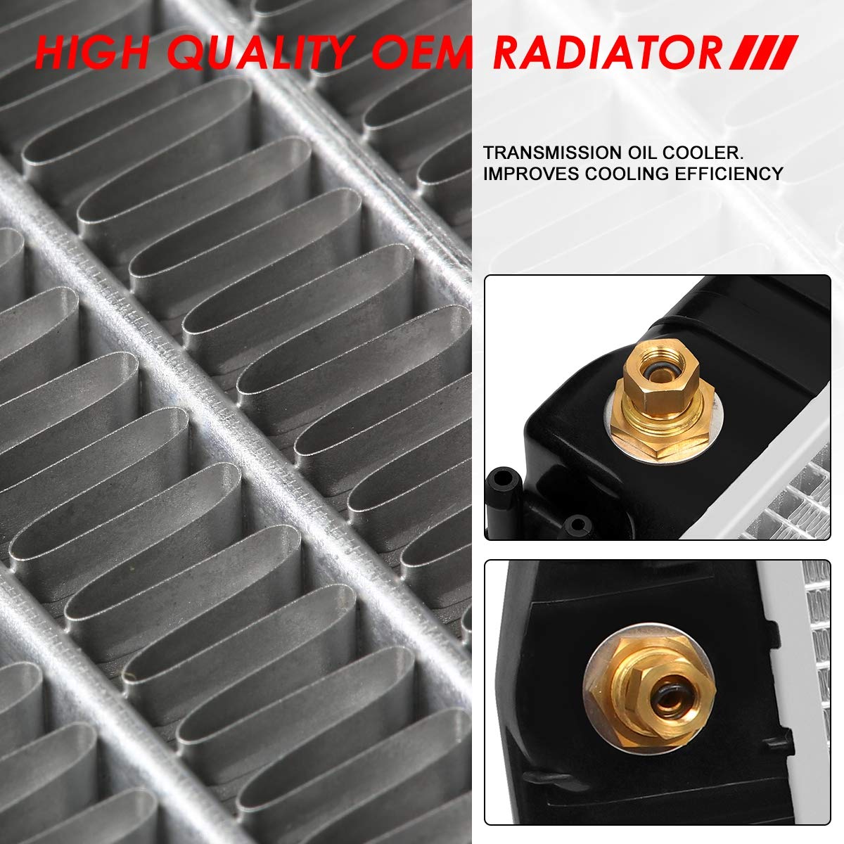 Auto Dynasty Radiator Compatible With 97-04 Chevrolet Corvette 5.7L At, Dpi 1885 Factory Style 1-Row Cooling Radiator, Aluminum