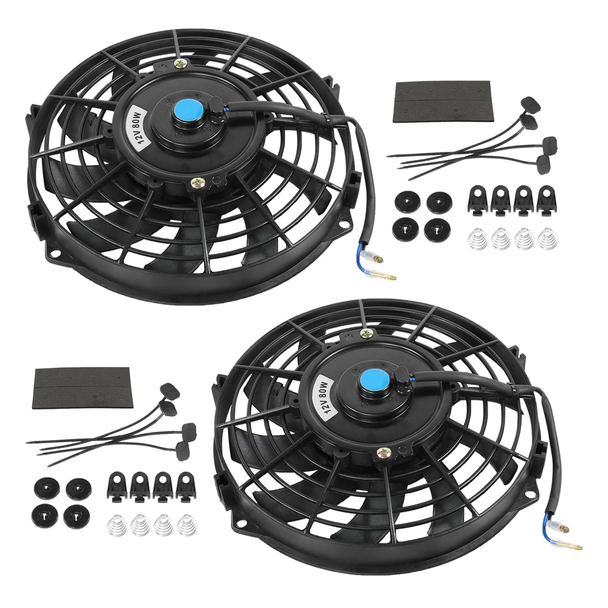 Universal 9 Inch Electric Slim Radiator Cooling Fan with Fan Mounting ...
