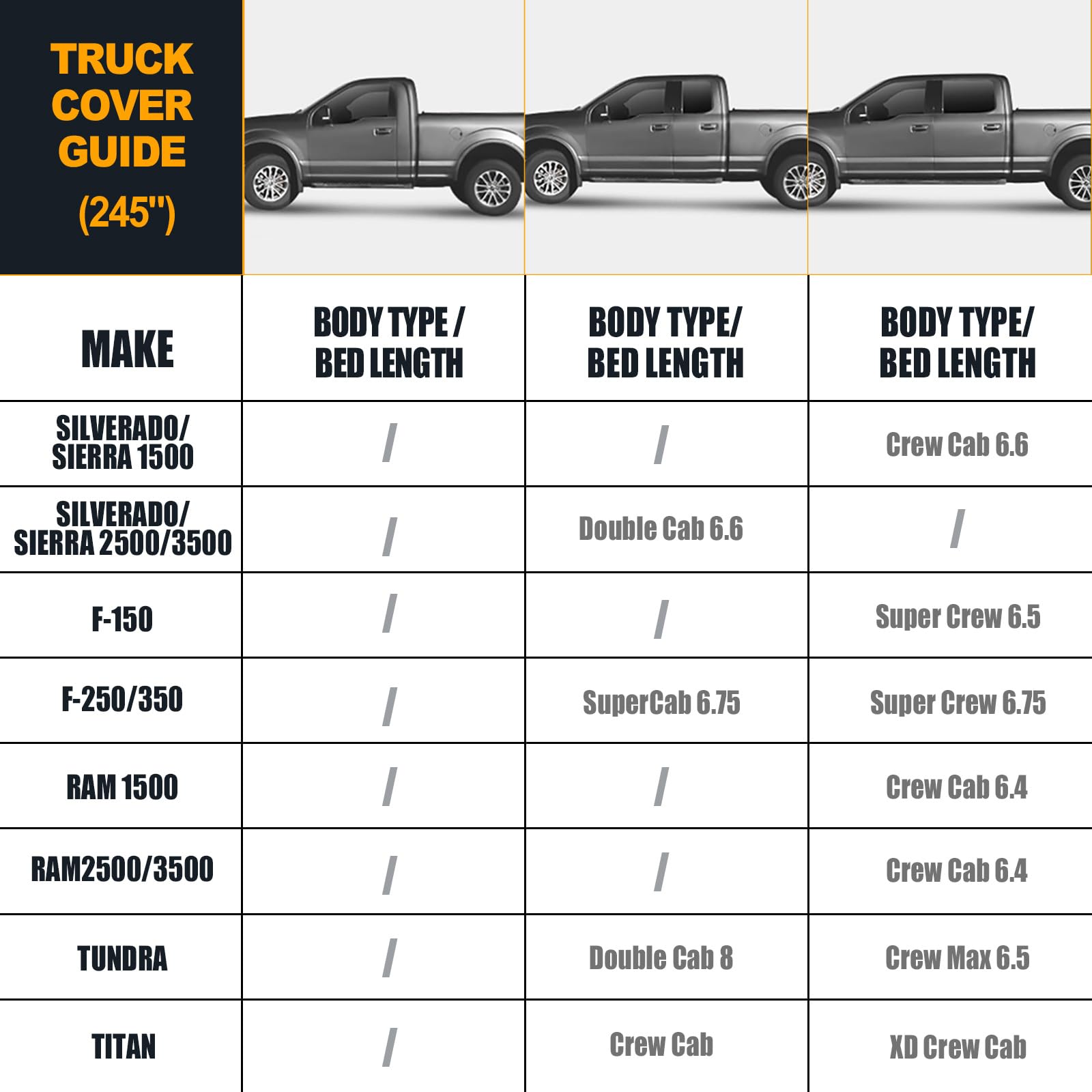 Waterproof Truck Covers Replace for Ford F150 / Dodge Ram 1500 CrewCab 6.5 ft, Multilayer Heavy Duty with Cotton Liner Truck Cov