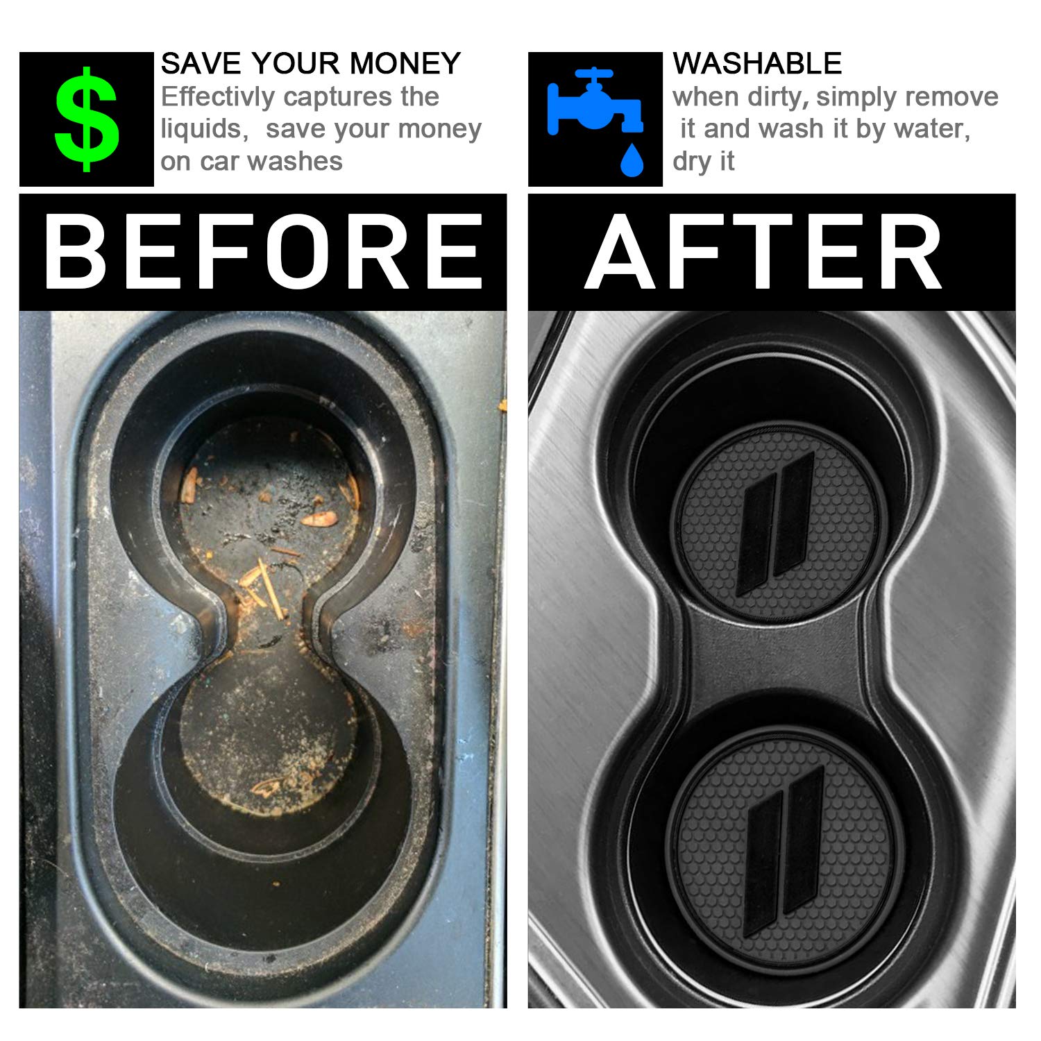 Remoch Fits Dodge Charger Accessories 2015-2023, Cup Holder Insert Center Console Shifter Liner Trim Interior Door Pocket Mats (