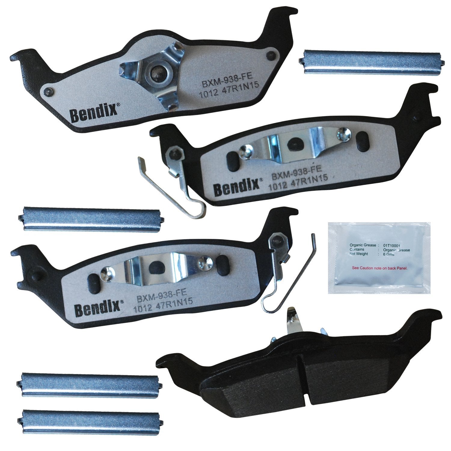 Bendix Fleet Metlok Mkd1012Fm Semi-Metallic Rear Brake Pads For Ford F-150 2011-2004, Lobo 2005-2003, Lobo 2014-2009, Lincoln Ma