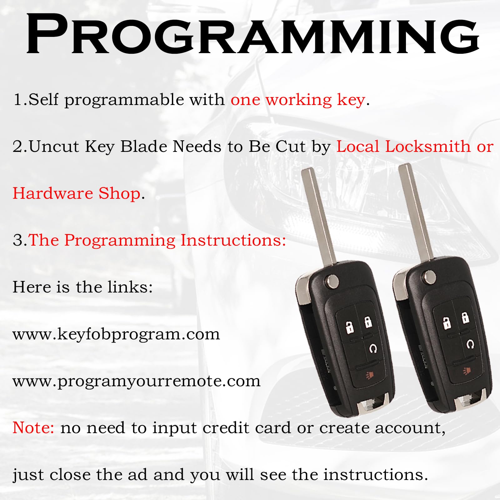 SUPALAND Keyless Entry Remote Control Key Fob Replacement Fits for GMC Terrain 2010-2021 Buick Encore 2014 2015 2016 2017 2018 C