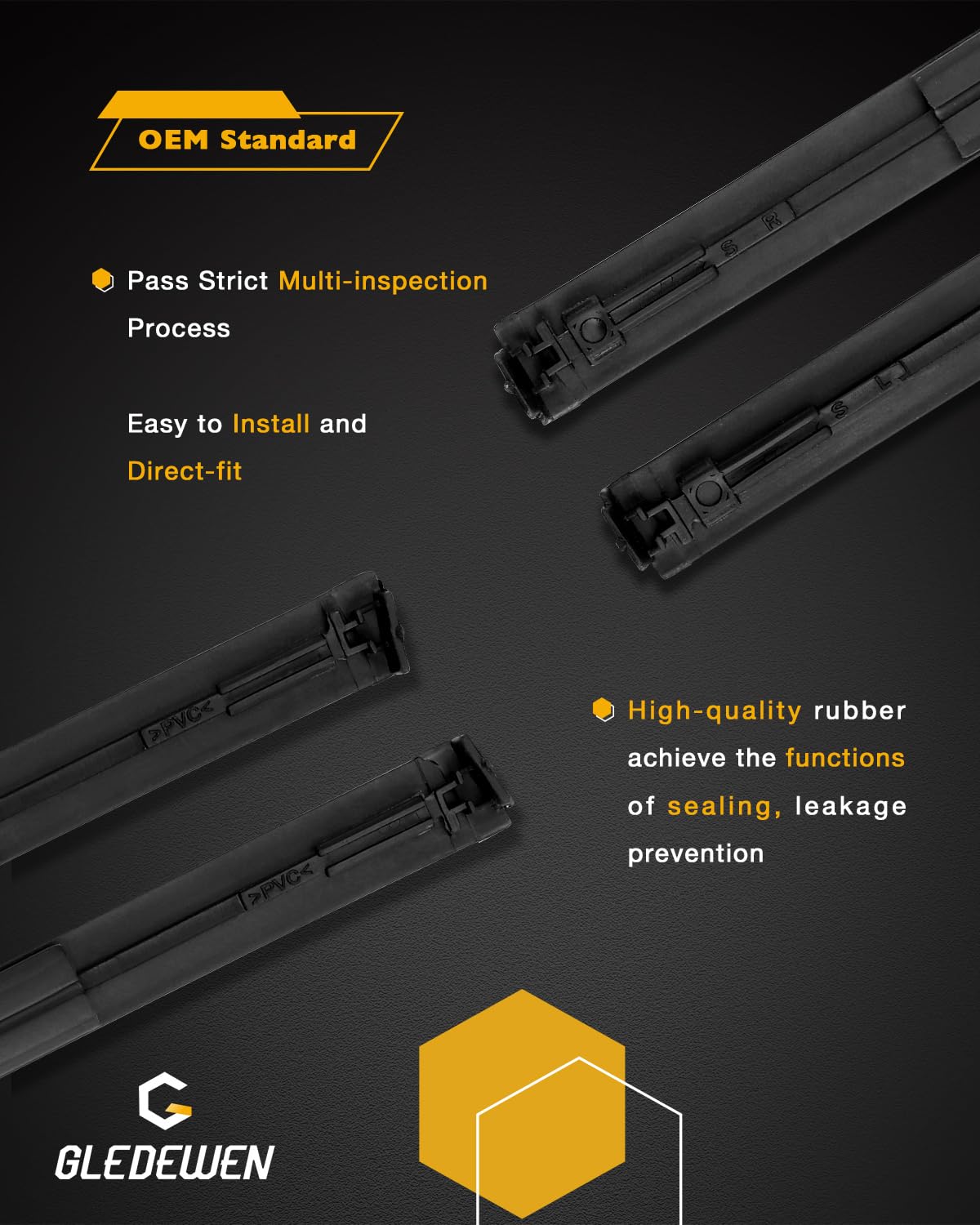 Roof Trim Molding (Pair), Roof Weatherstripping Seal, Compatible with Toyota Corolla 2009-2013, Left Driver and Right Passenger