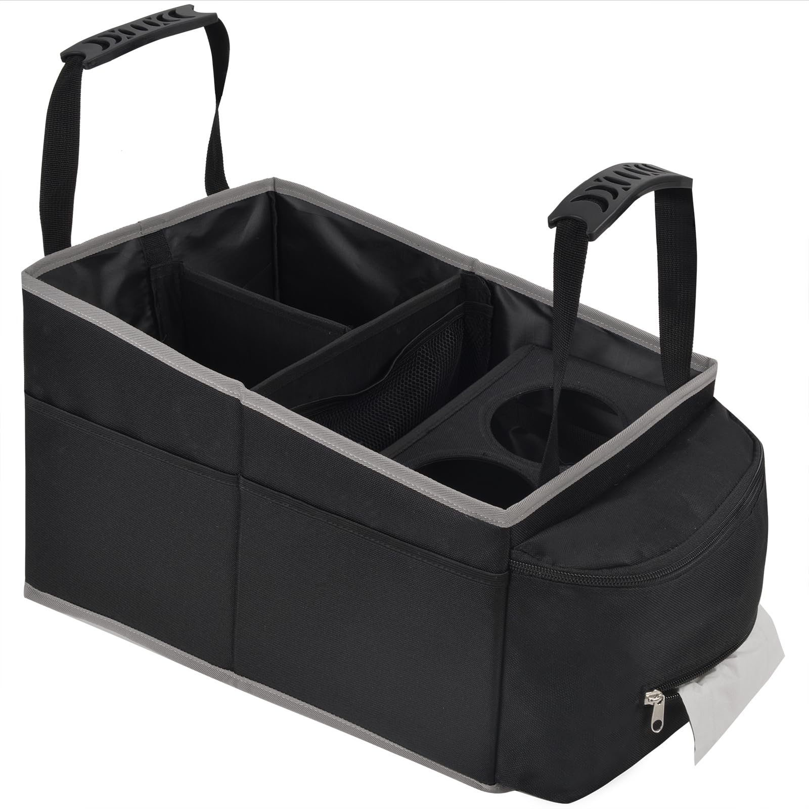 Car Seat Organizer and Storage - Backseat Car Caddy with 12 Storages Compartments & 2 Cup Holders & Tissue Box, Car Storage, Car