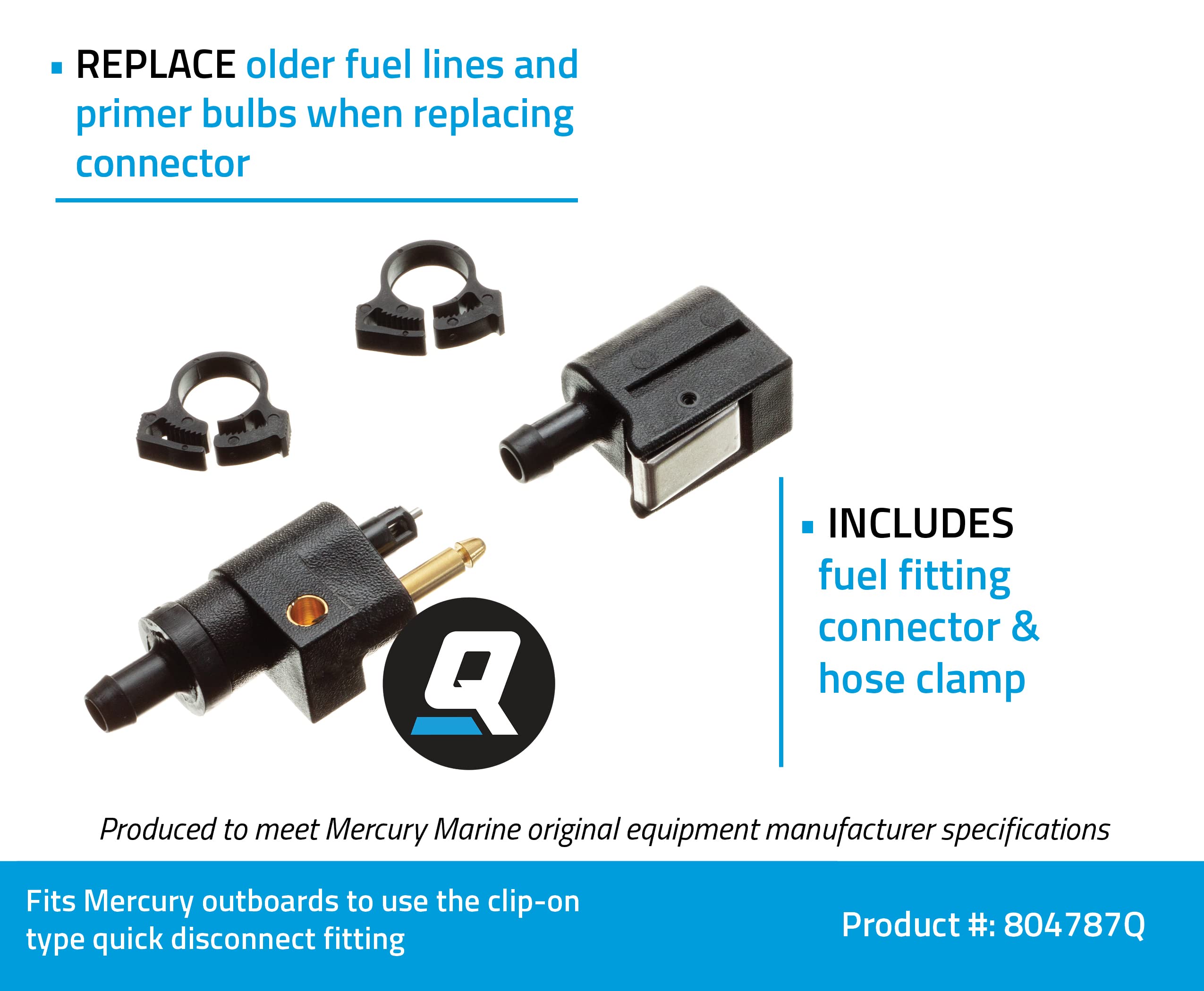 Quicksilver 804787Q Quick Disconnect Fuel Line Connector Kit
