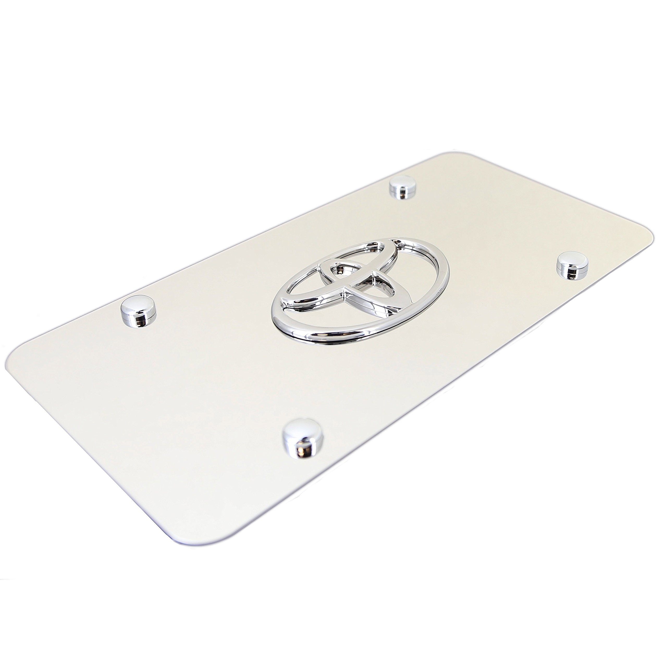 Au-Tomotive Gold, Inc. Officially Licensed Chrome Logo On Chrome License Plate For Toyota