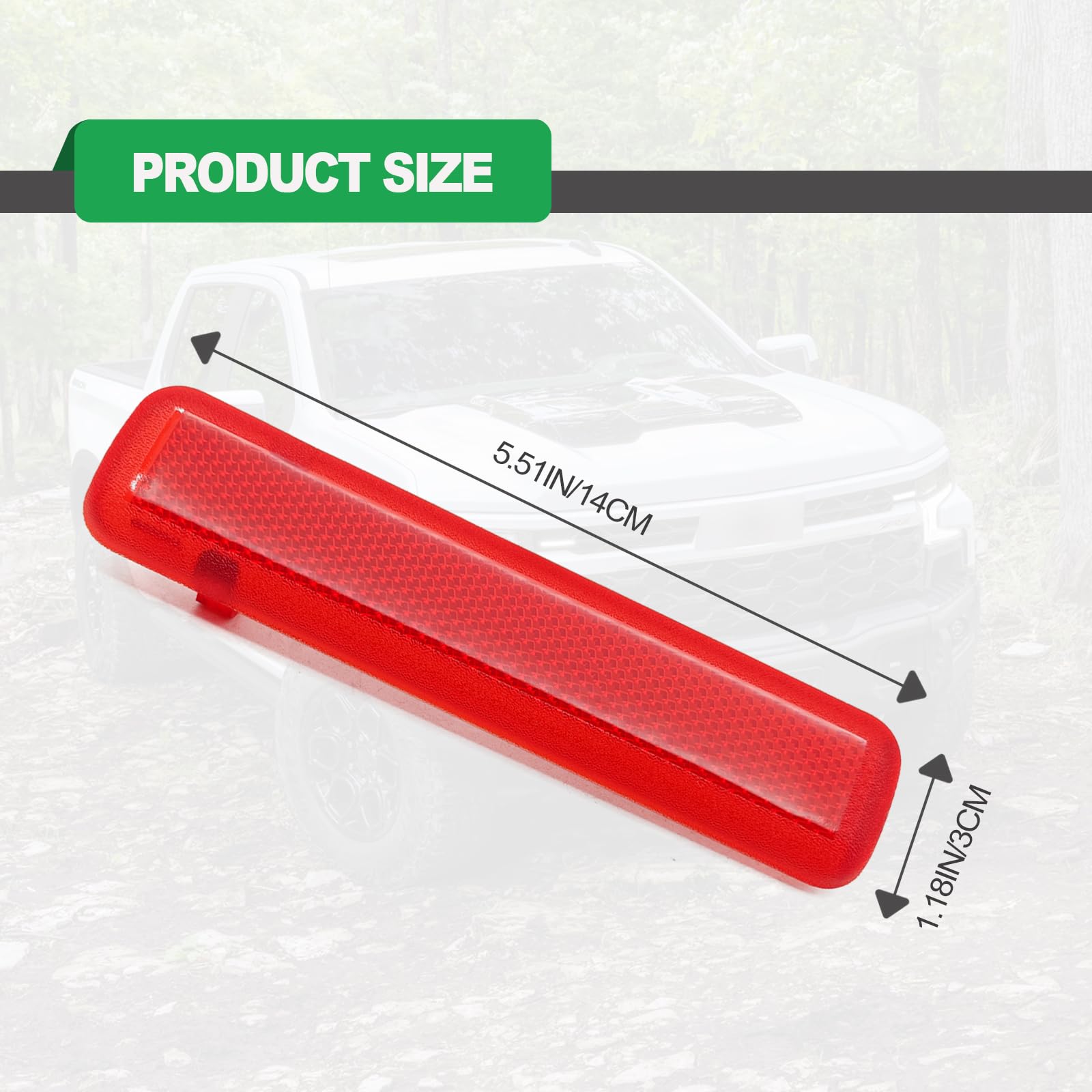 1 Pair Rear Left Driver And Right Passenger Side Door Red Reflector Panel, Safety Alert Light Cover, Compatible With Chevrolet G