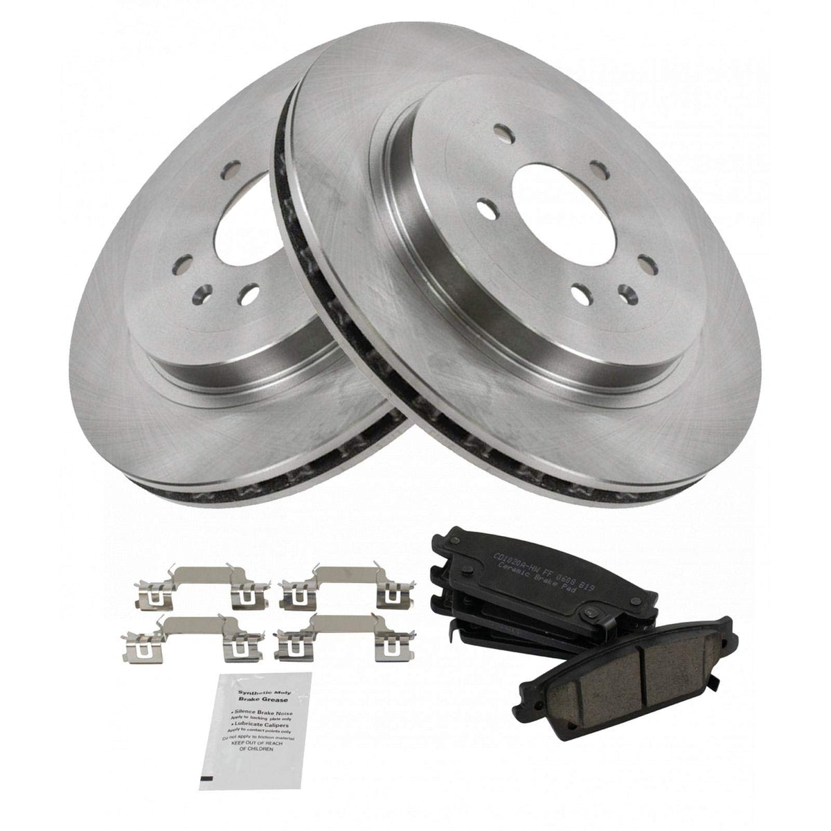 Trq Rear Brake Pad & Rotor Kit Brake Pads Brake Rotor Ceramic Compatible With 2006-2007 Cadillac Cts 2005-2009 Sts