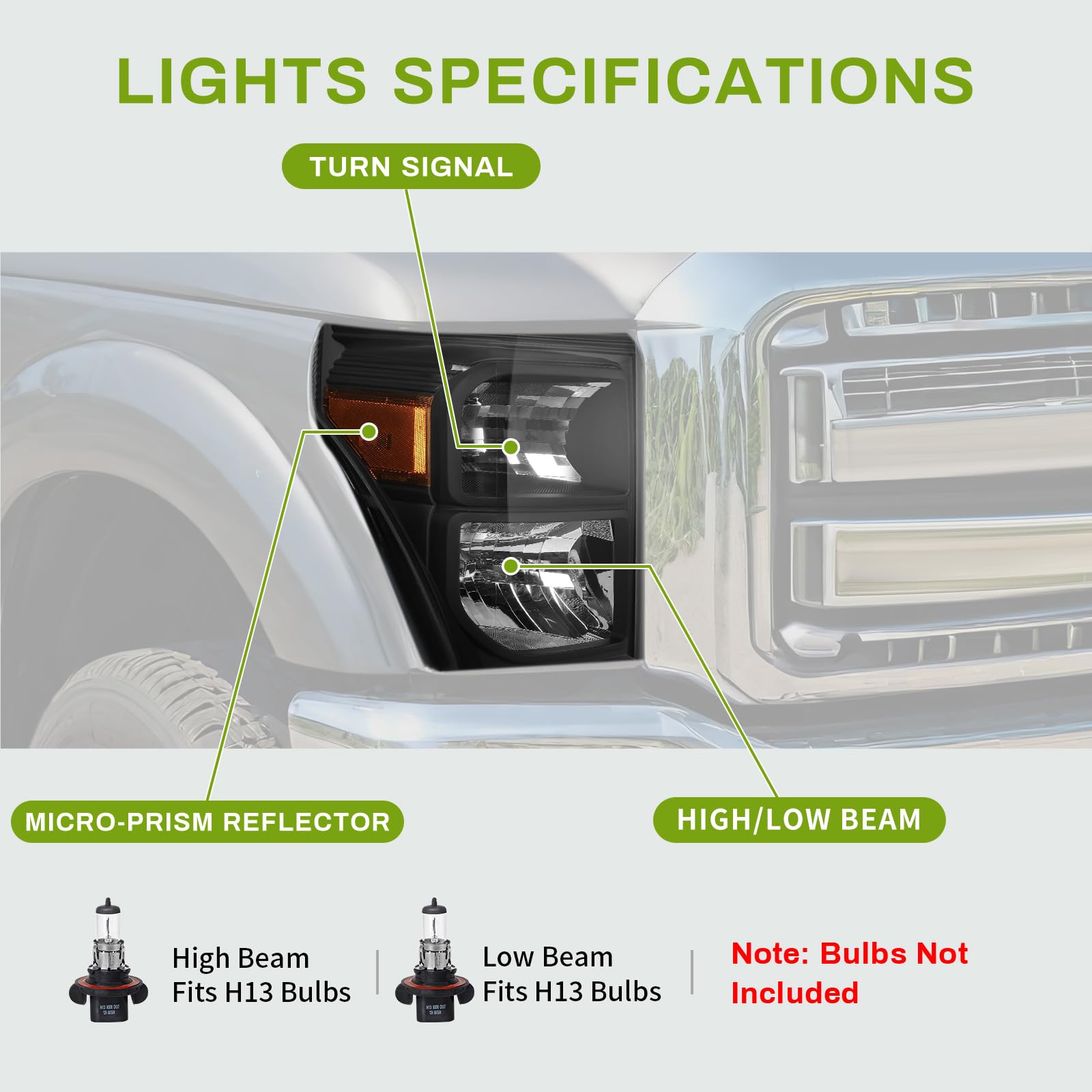 Autosaver88 Headlights Assembly Compatible With 2011-2016 Ford F-250 F-350 F-450 F-550 Super Duty Replacement Headlamp Black Hou