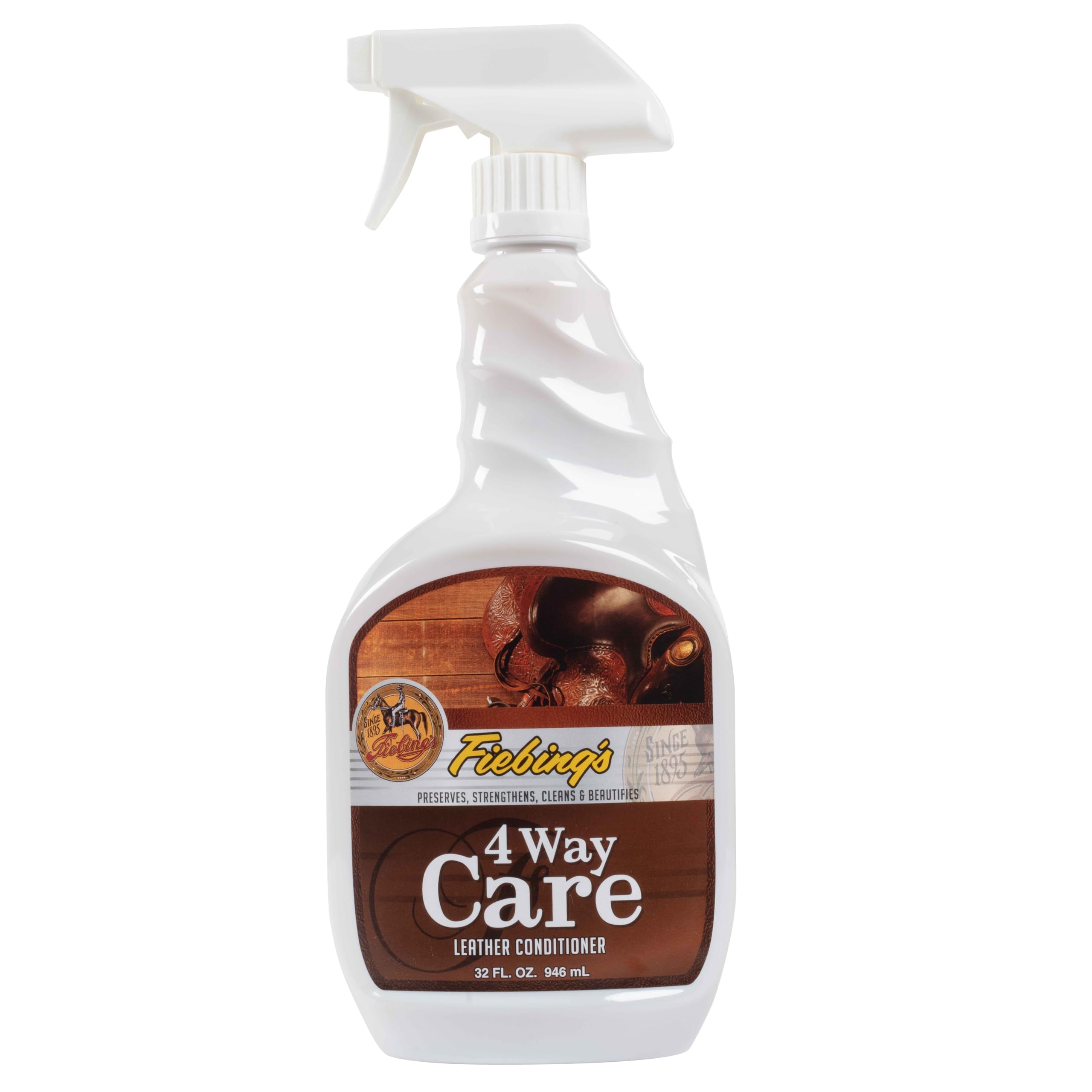 Fiebings 4 Way Care Leather Cleaner & Conditioner Spray (32oz) - Preserves, Waterproofs, Strengthens All Smooth Leathercraft wi