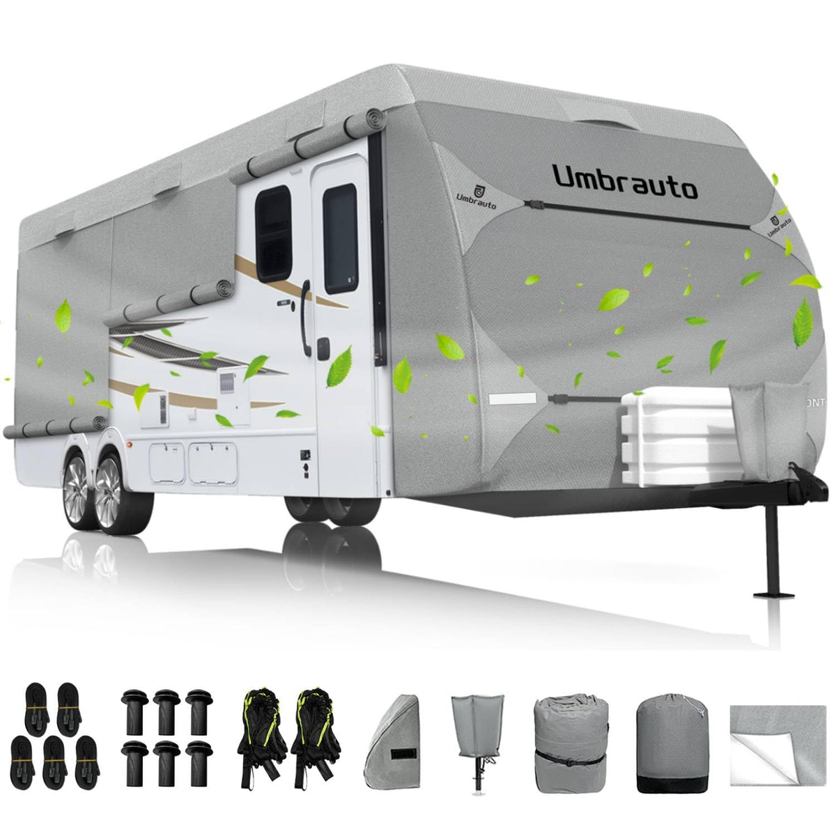 Umbrauto Rv Cover Fits 22-24Ft Travel Trailer: Lightweight, Waterproof Camper Cover For Toy Hauler, Winter Campsite, With Gutter