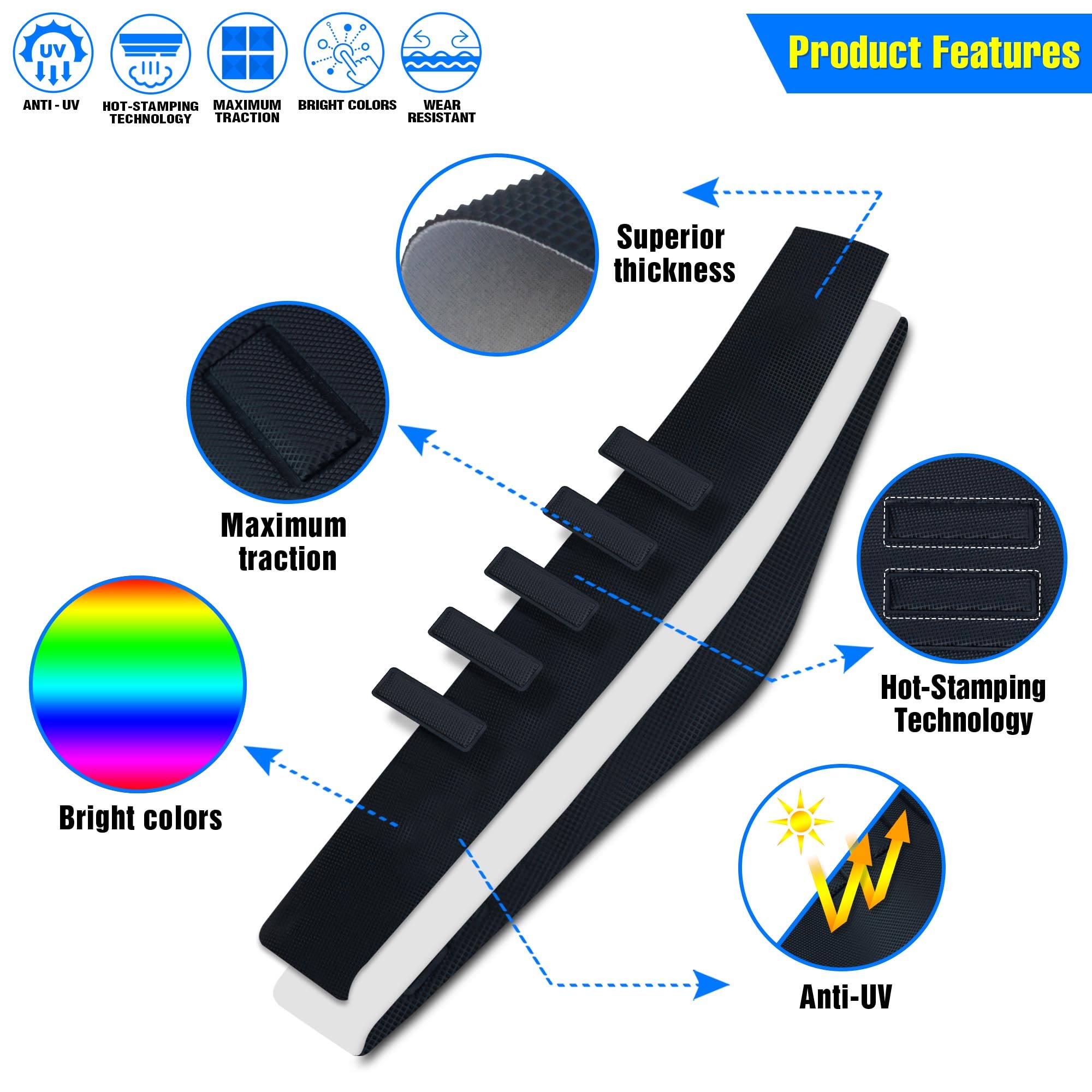 Mchmfg Universal Gripper Soft Seat Cover Diamond Texture For Motobike Dirt Motorcycle Mx Cross Enduro Black