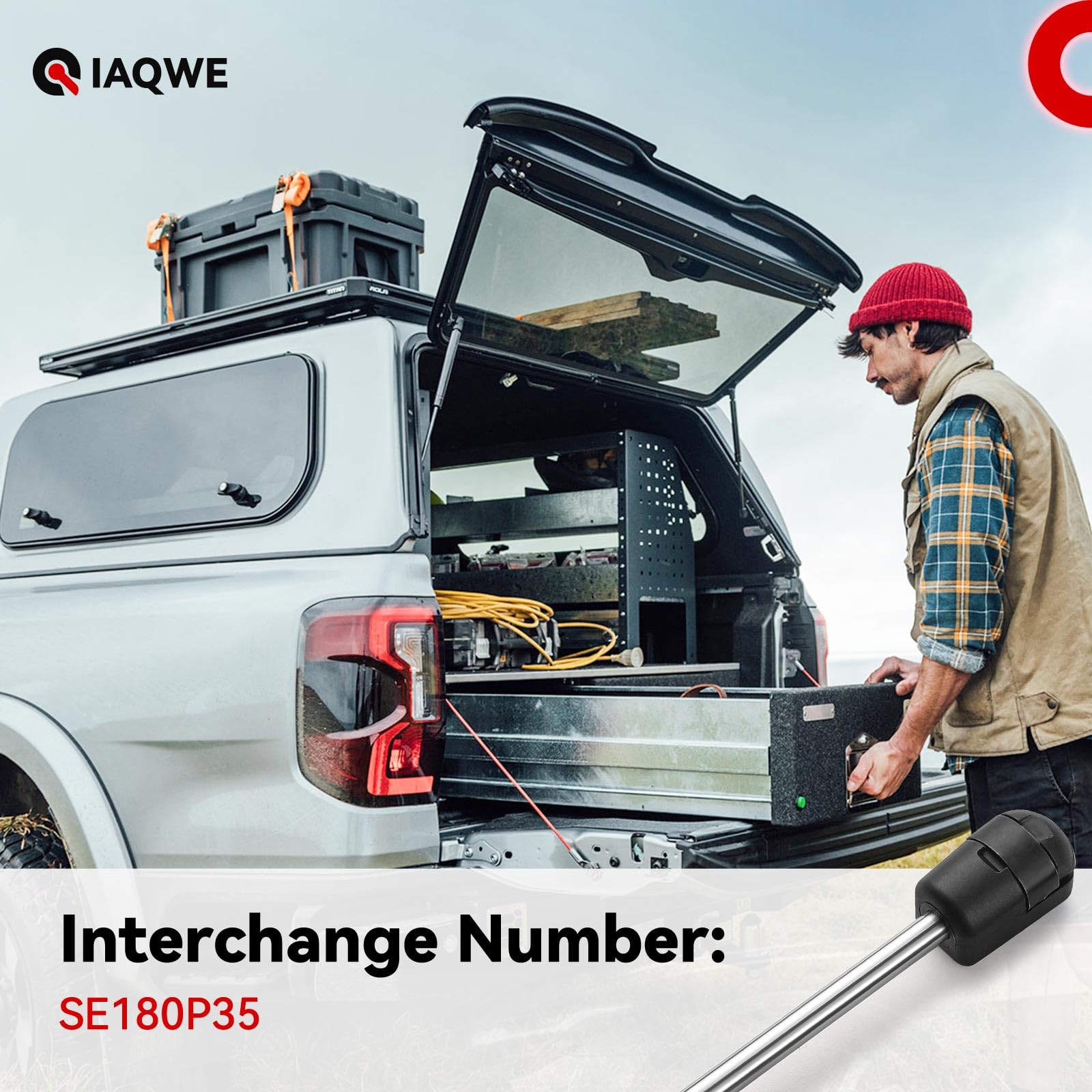 Iaqwe 18 Inch 35Lbs/156N Gas Struts Spring Shocks Lift Support For Leer Are Snugtop Camper Shell Truck Topper Rear Window Truck