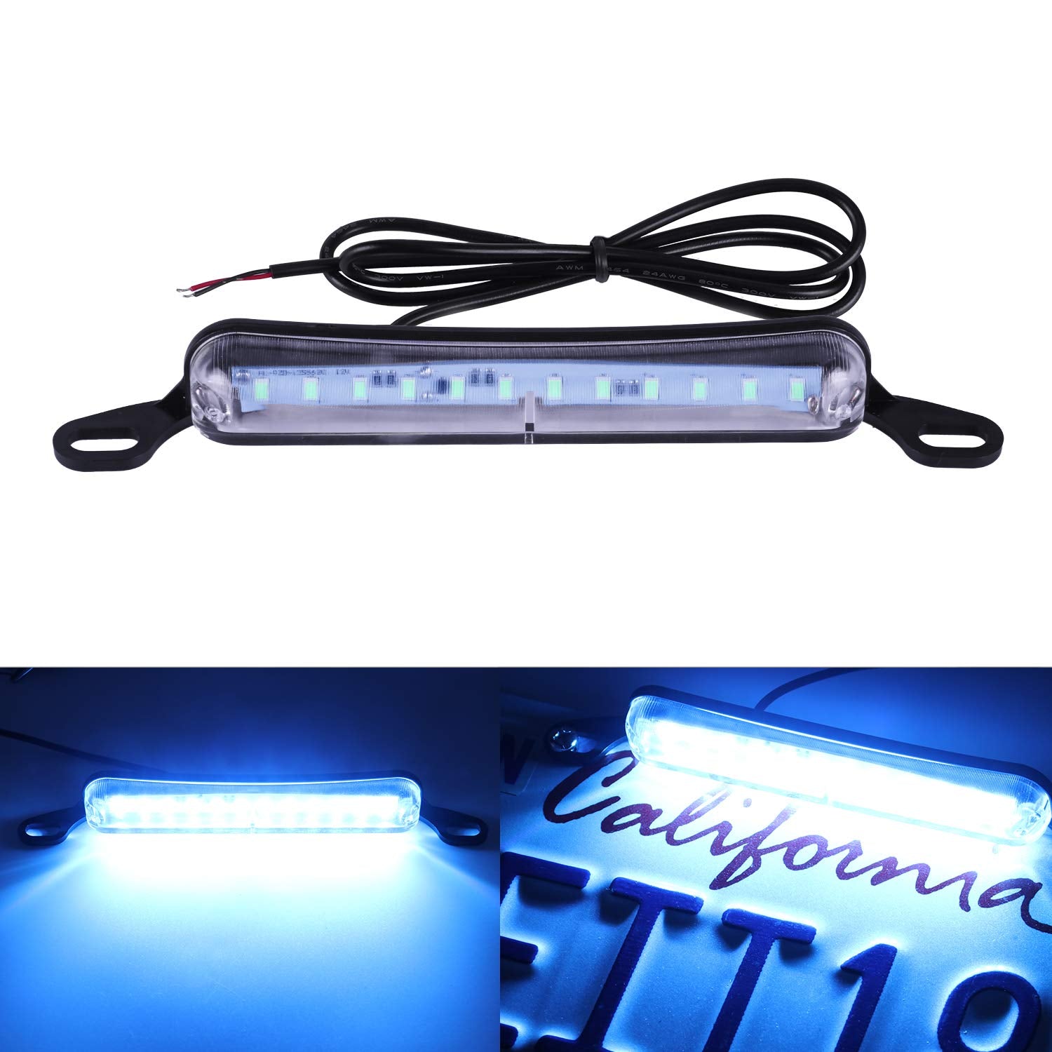 Livtee License Plate Light, Extremely Bright Led License Plate Lights Assembly For Trailer Utv Atv Truck Rv Boat, Ice Blue