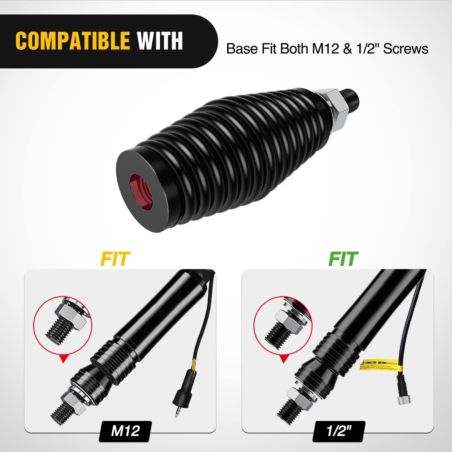 Nilight 2Pcs Heavy Duty Barrel Spring Mounting Base For Whip Light Atv Utv Rzr Sxs Can Am Truck Jeep Off Road