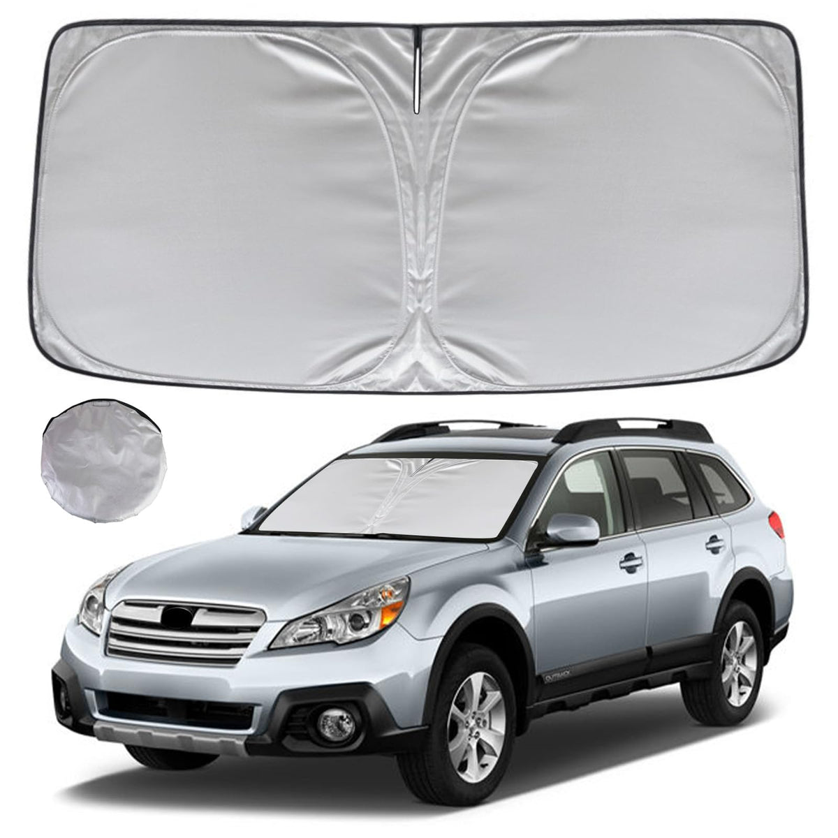 Kayzt Windshield Sun Shade For 2010-2014 Su-Baru Outback Foldable Sunshade Front Window Custom Fit Car Accessories