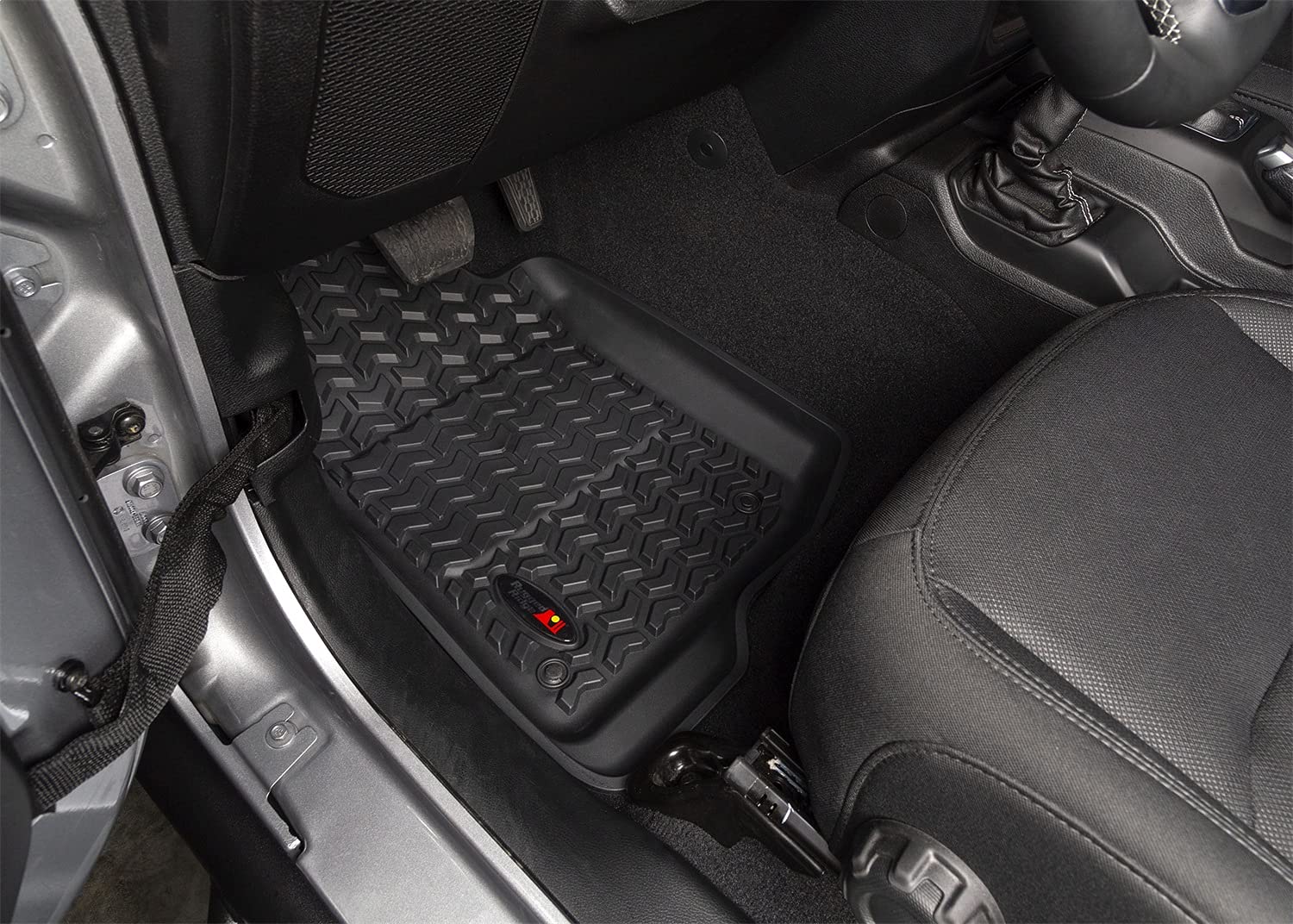 Rugged Ridge Floor Liner Set for Jeep Wrangler JLU | Front & Rear, 3-Piece Set, All-Terrain, Black | 12987.05 | Fits 2018-2024 J
