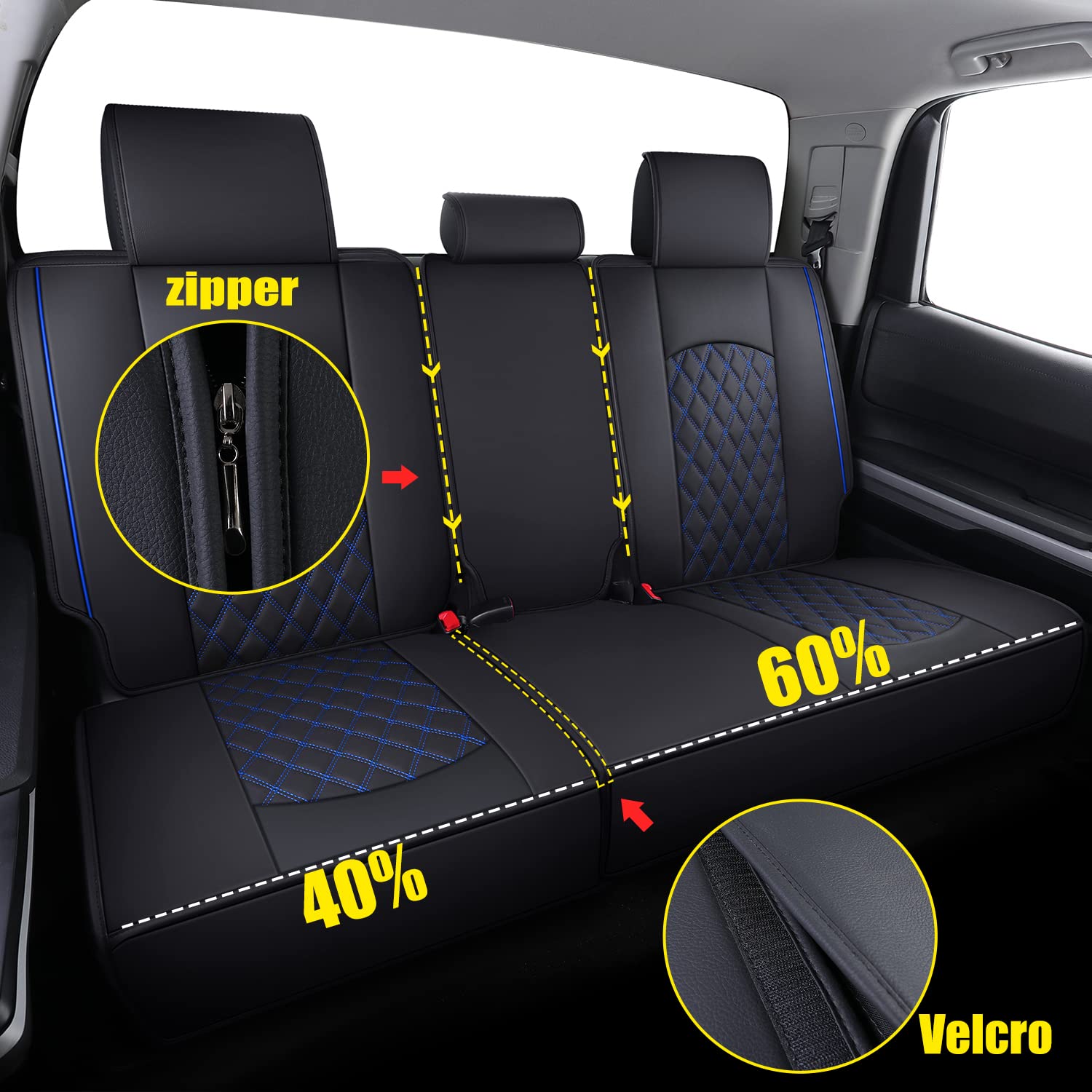 Yiertai Rear Seat Covers For Tundra Sr5 2008 2009 2010 2011 2012 2013 2014 2015 2016 2017 2018 2019 2020 2021 2022 2023 2024 202