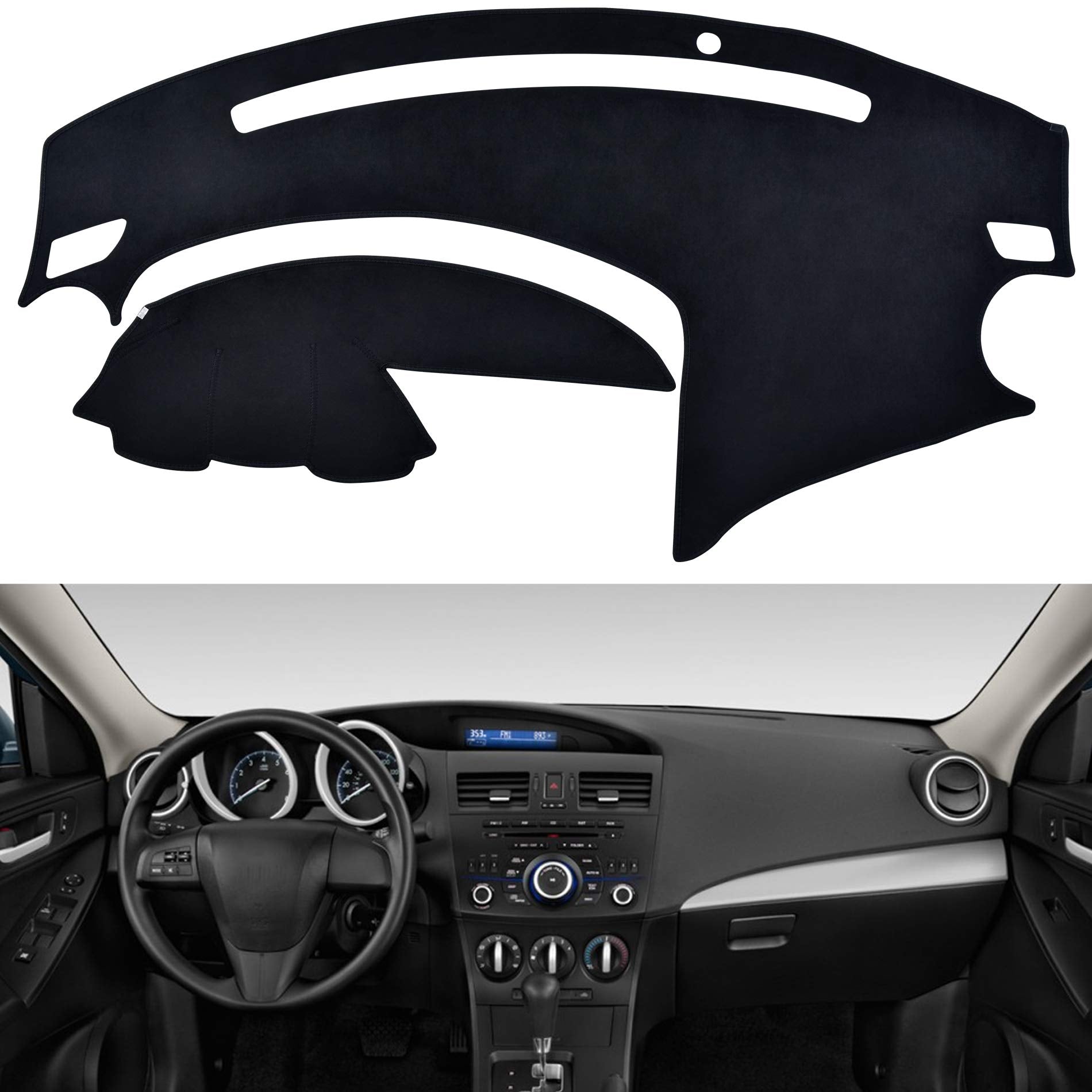Speedwow Dashboard Dash Board Cover Mat Carpet Compatible With 2010-2013 Mazda 3