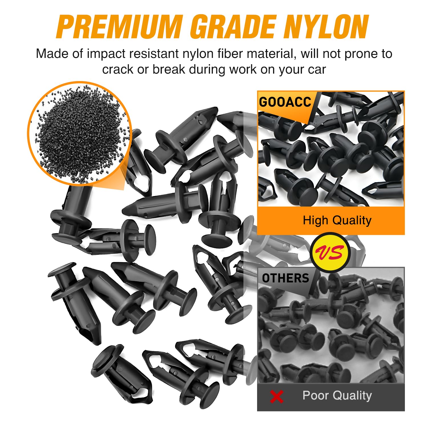 Gooacc 100Pcs Fender Clips Body Rivets Engine Under Cover Splash Shield Guard Clips For Honda 90653-Hc4-900,Gm 21075686 7661855