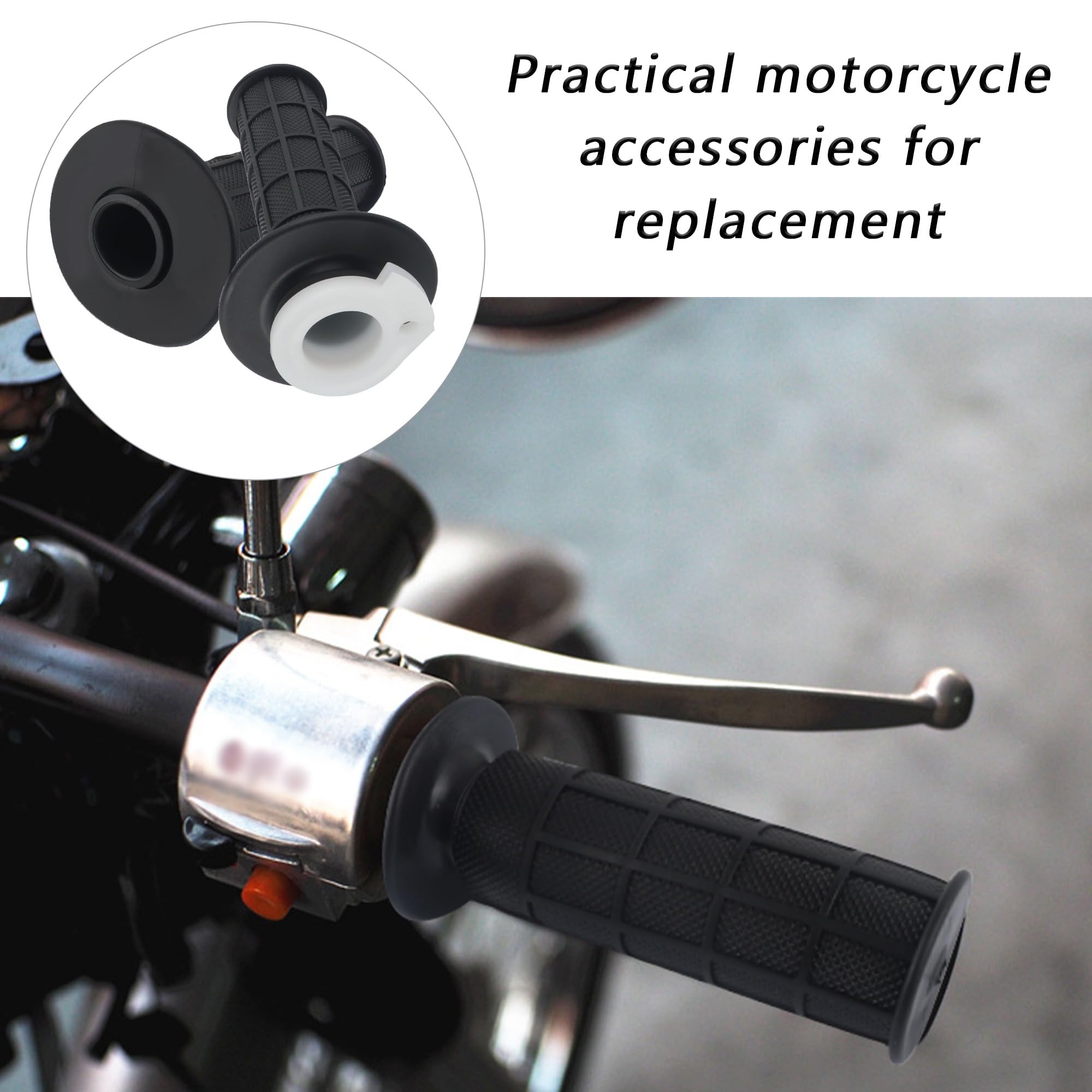 Throttle Cable Kit,Bike Throttle Assembly With Twist Throttle & 47' Throttle Cables,Universal Motorcycle Handlebar Grips Compatible With 7/8' 110-250Cc Mini Bike Pocket Bike Atv