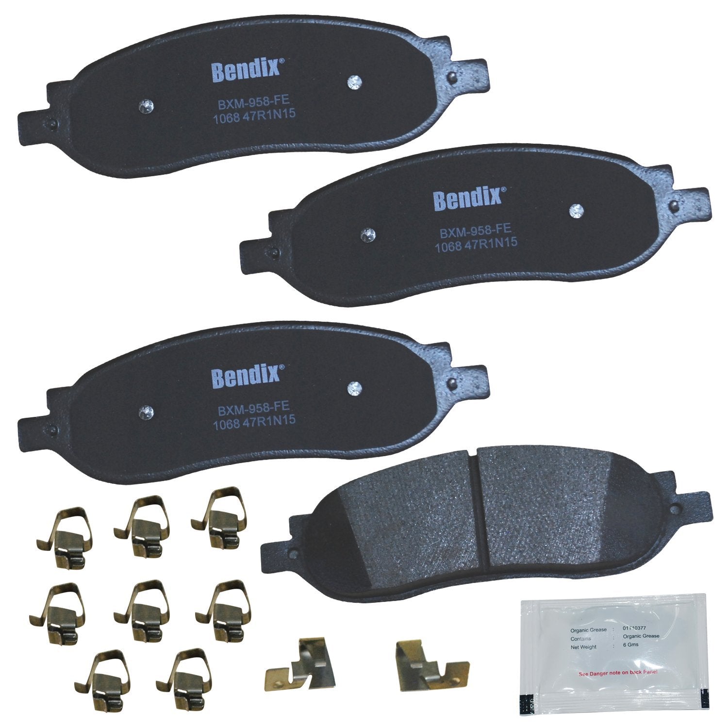 Bendix Priority1 Cfm1068 Semi-Metallic Rear Brake Pads For Ford F-250 Super Duty 2007-2005, F-350 Super Duty 2007-2005