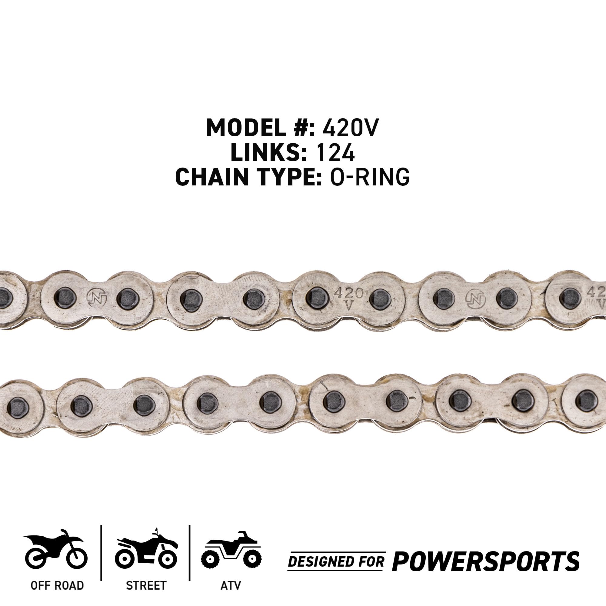 Niche 420 Drive Chain 124 Links O-Ring With Connecting Master Link For Motorcycle Atv Dirt Bike