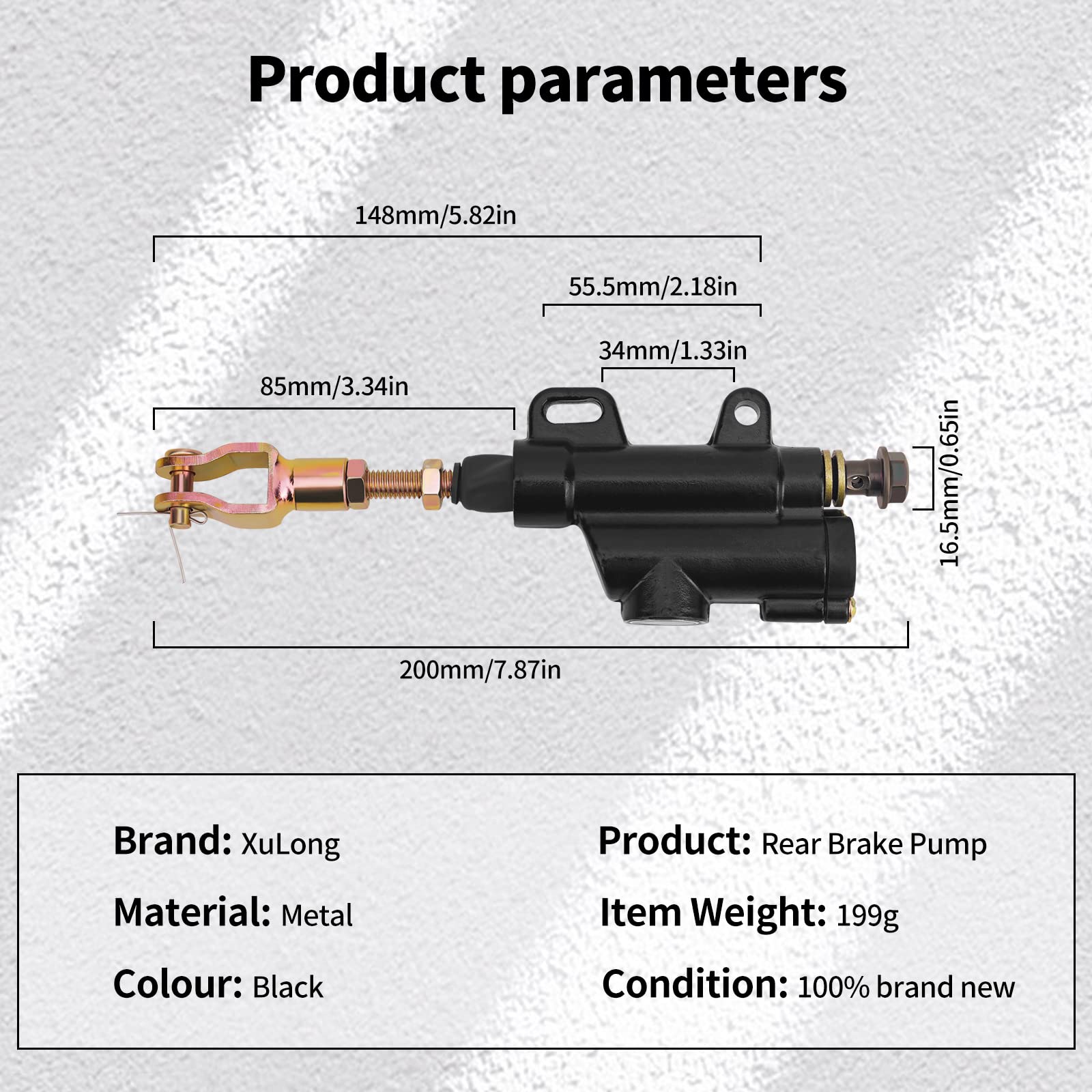 Rear Brake Master Cylinder Coolster Fits For Most Of 50Cc 70Cc 90Cc 110Cc 125Cc Dirt Bike Chinese Atv Quad Taotao Bms Roketa