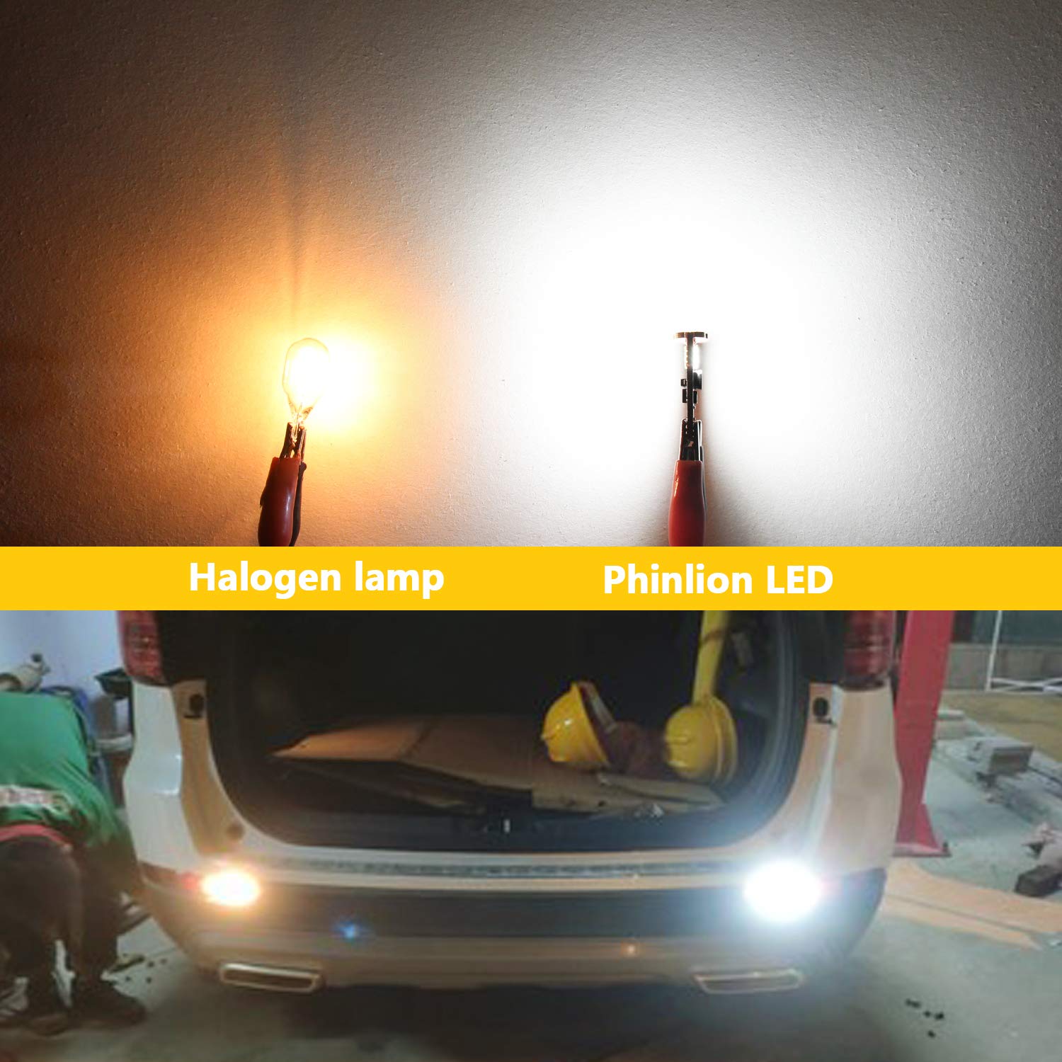 Phinlion 921 Led Bulbs For Backup Reverse Lights, 2600 Lumens Super Bright, 6000K White, 906 W16W T15 912 Led Back Up Bulb Or Interior Map Dome Replacement Lamp, Non-Polarity, Pack Of 2