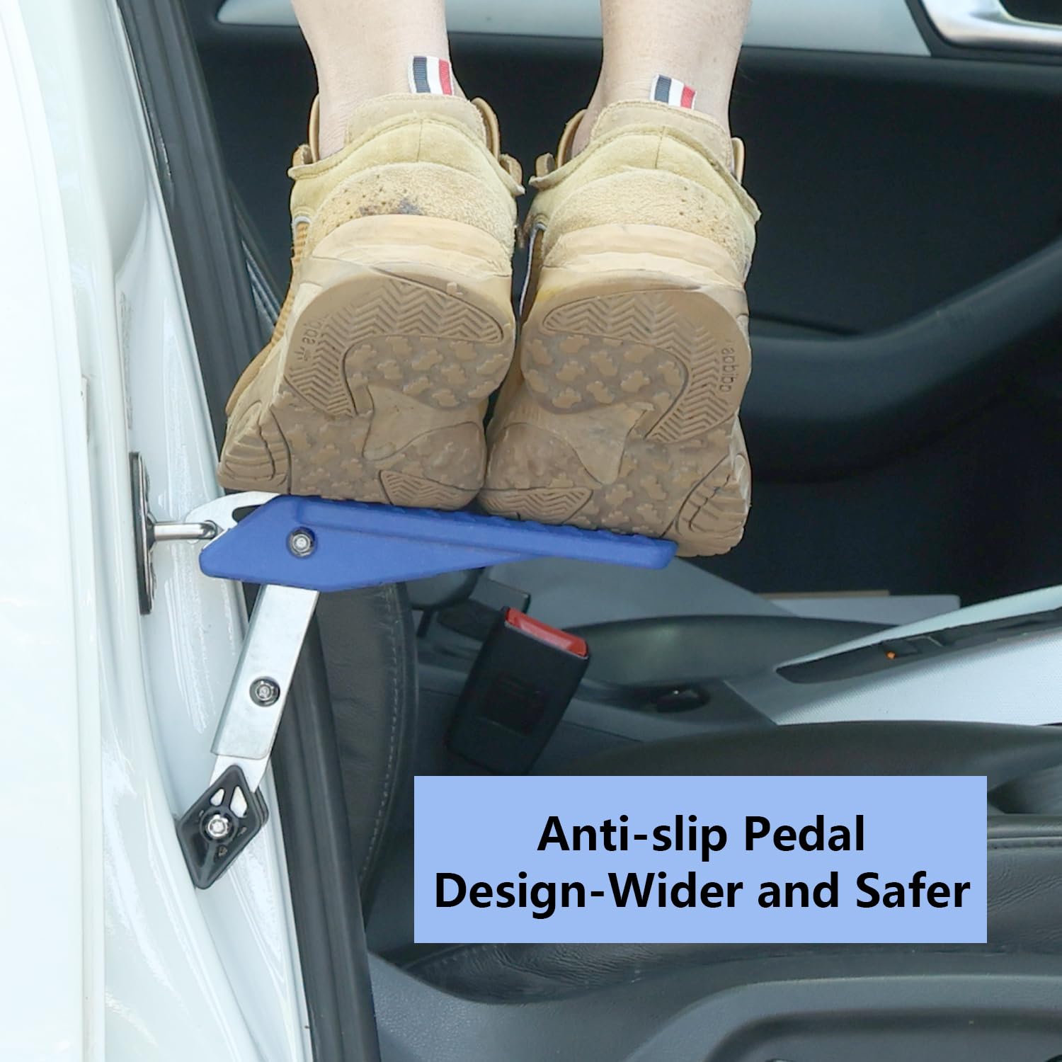 Cowvie Foldable Car Door Step Stand Pedal - Access To Vehicle'S Roof Both Feet Wider Stand Pedal For Most Suv Truck Jeep, Max Lo