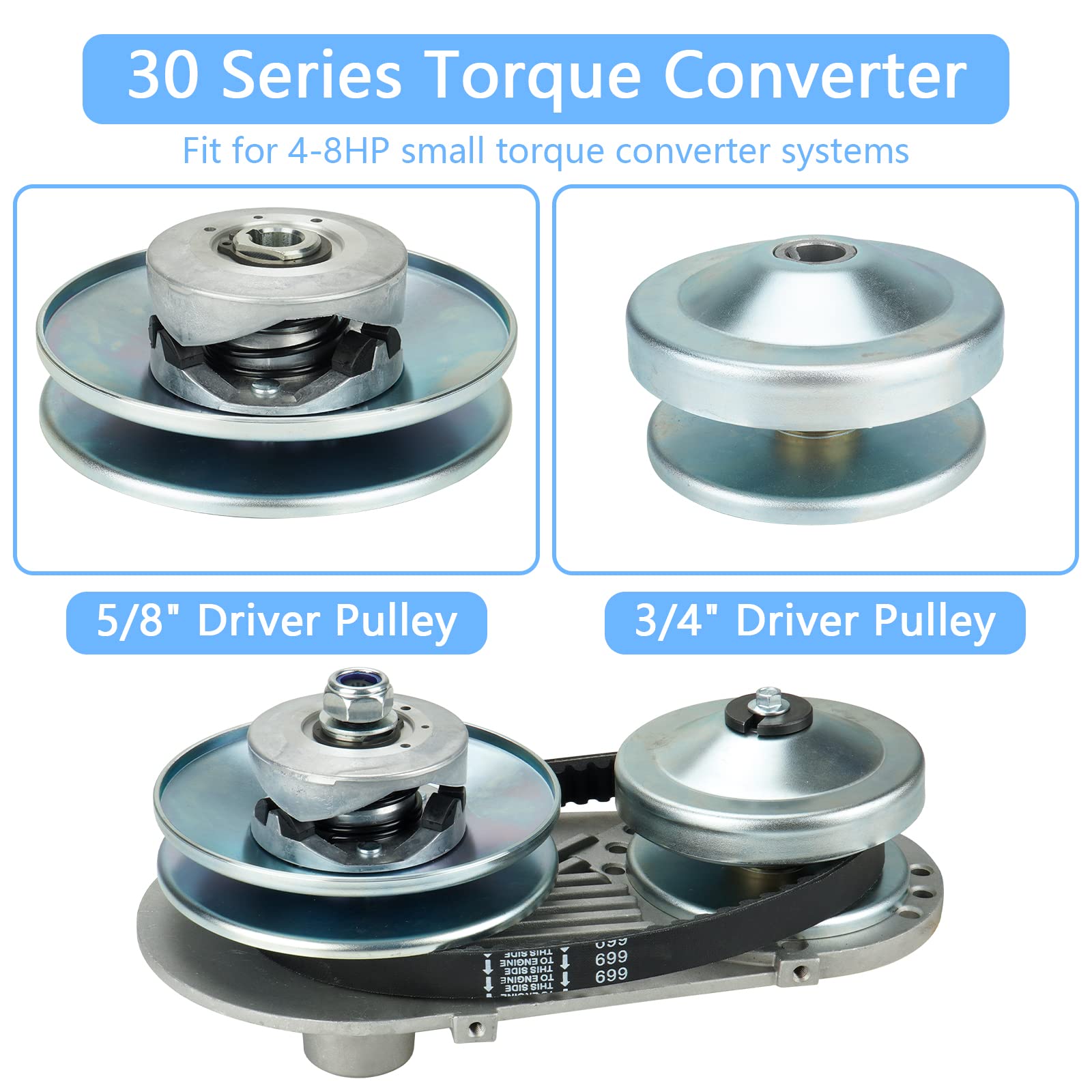 212Cc 30 Series Torque Converter Go Kart Clutch 3/4' 10T #40 41 420 And 12T #35 Chain For Manco Comet Tav2 218353A