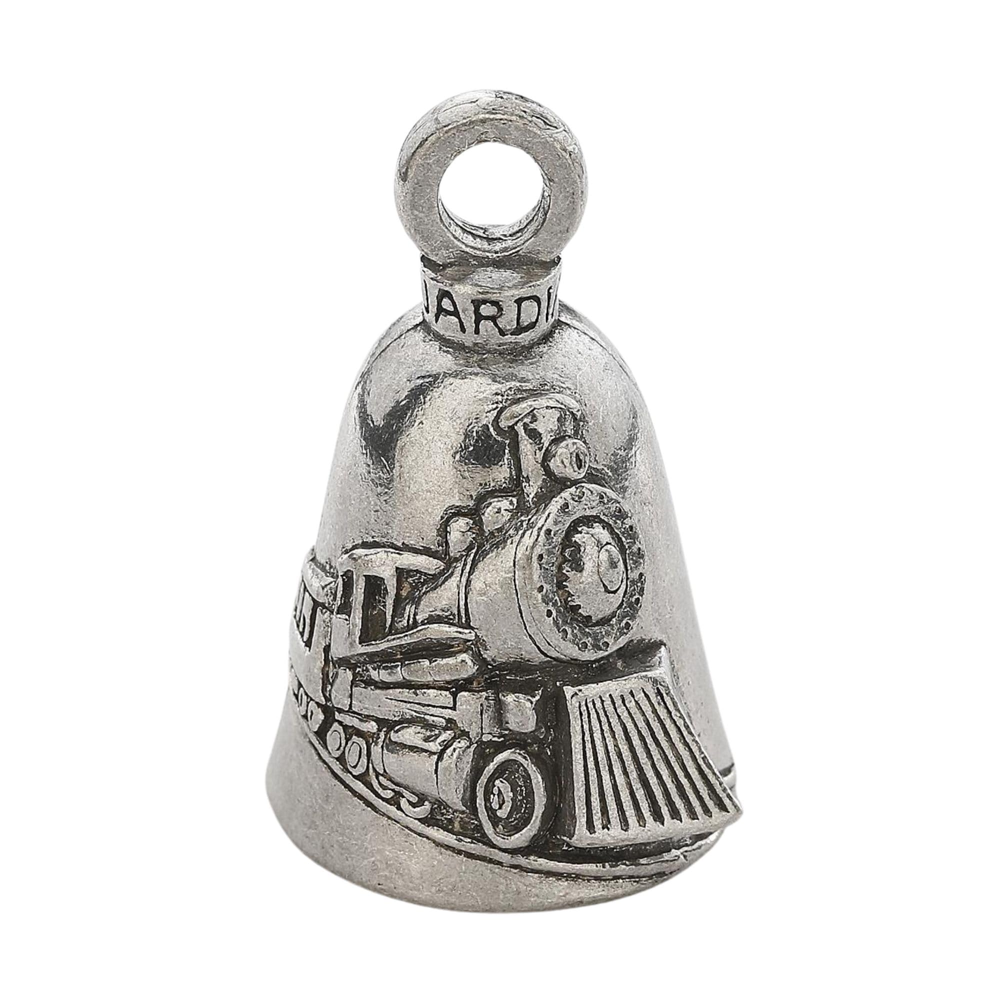 Guardian Bell Train Good Luck Bell w/Keyring & Black Velvet Gift Bag | Motorcycle Bell | Lead-Free Pewter | Good Luck Gift to Fr