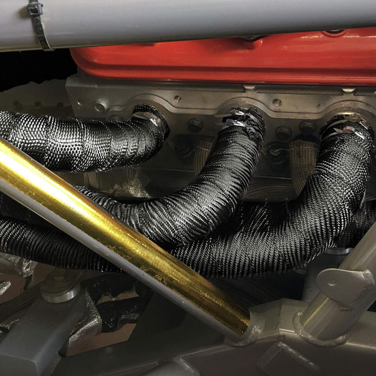 Design Engineering Black Titanium Exhaust Heat Wrap With Lava Rock Technology - 2'' X 100' - Pliable Exhaust Wrap Tape For Exhau