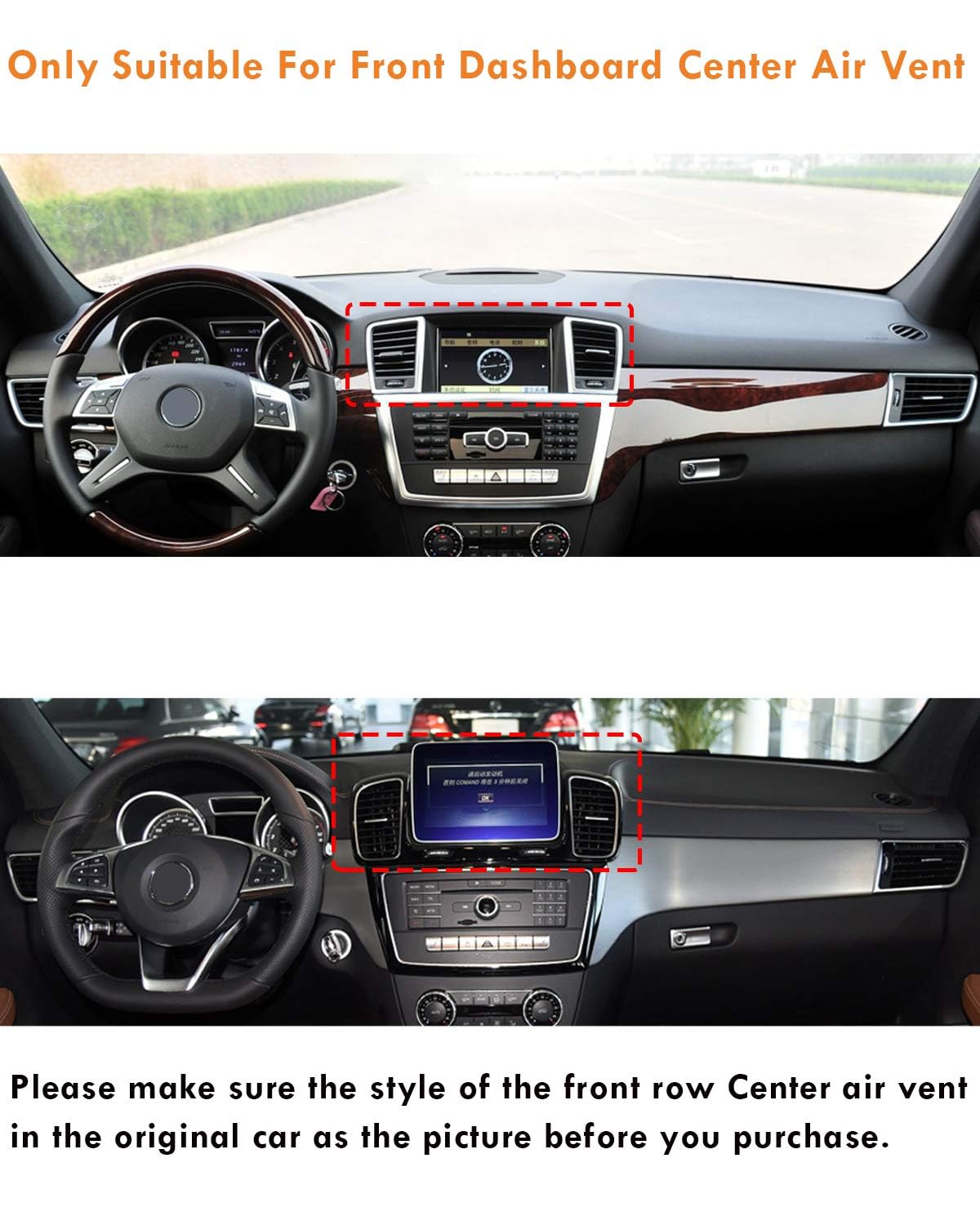 Moonlinks Compatible With Mercedes Benz Air Vent Outlet Tabs, Front Center Row Air Vent Clip Tab Replacement For W166 Ml Class 2012-2015 Gle Class 2016-2019 X166 Gl Class 2013-2016 Gls Class 2017-2019