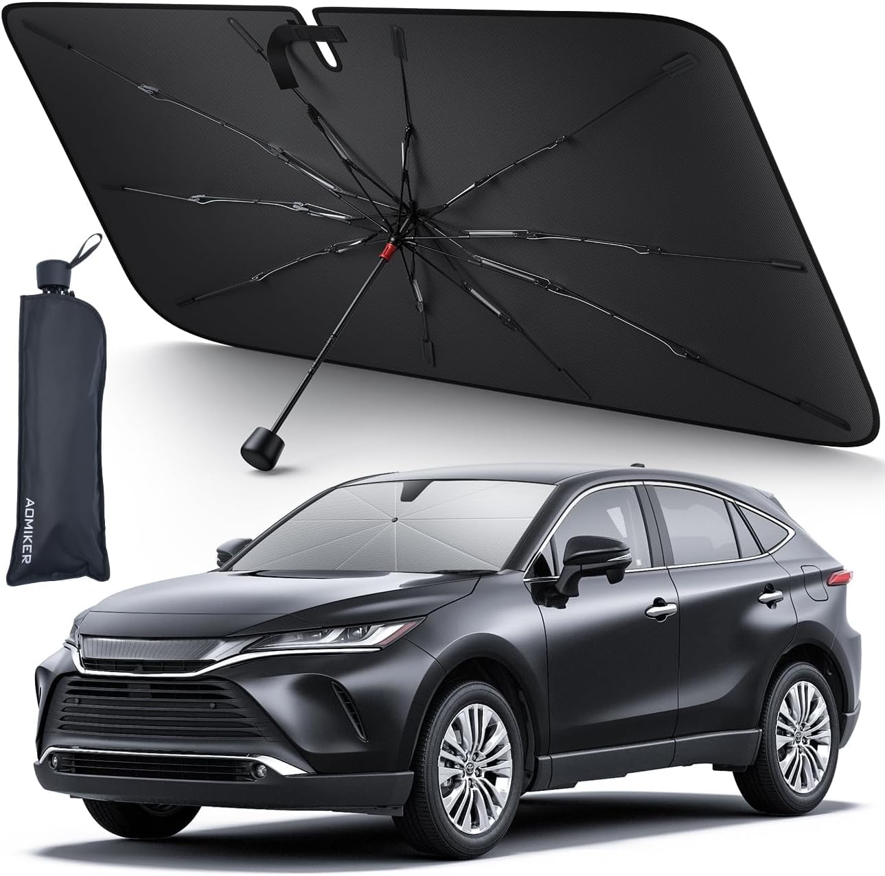 Car Sun Shade Windshield Cover| Windshield sumbrella for car Front Window|Upgraded Shade Umbrella 360 rotatable, Foldable Block 