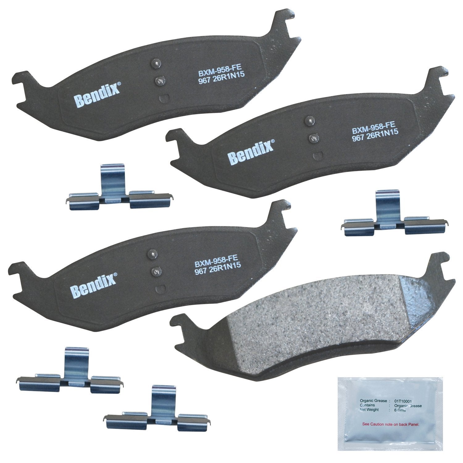 Bendix Priority1 Cfm967 Semi-Metallic Rear Brake Pads For Chrysler Aspen 2009-2007, Dodge Durango 2009-2003, Ram 1500 2010-2002,