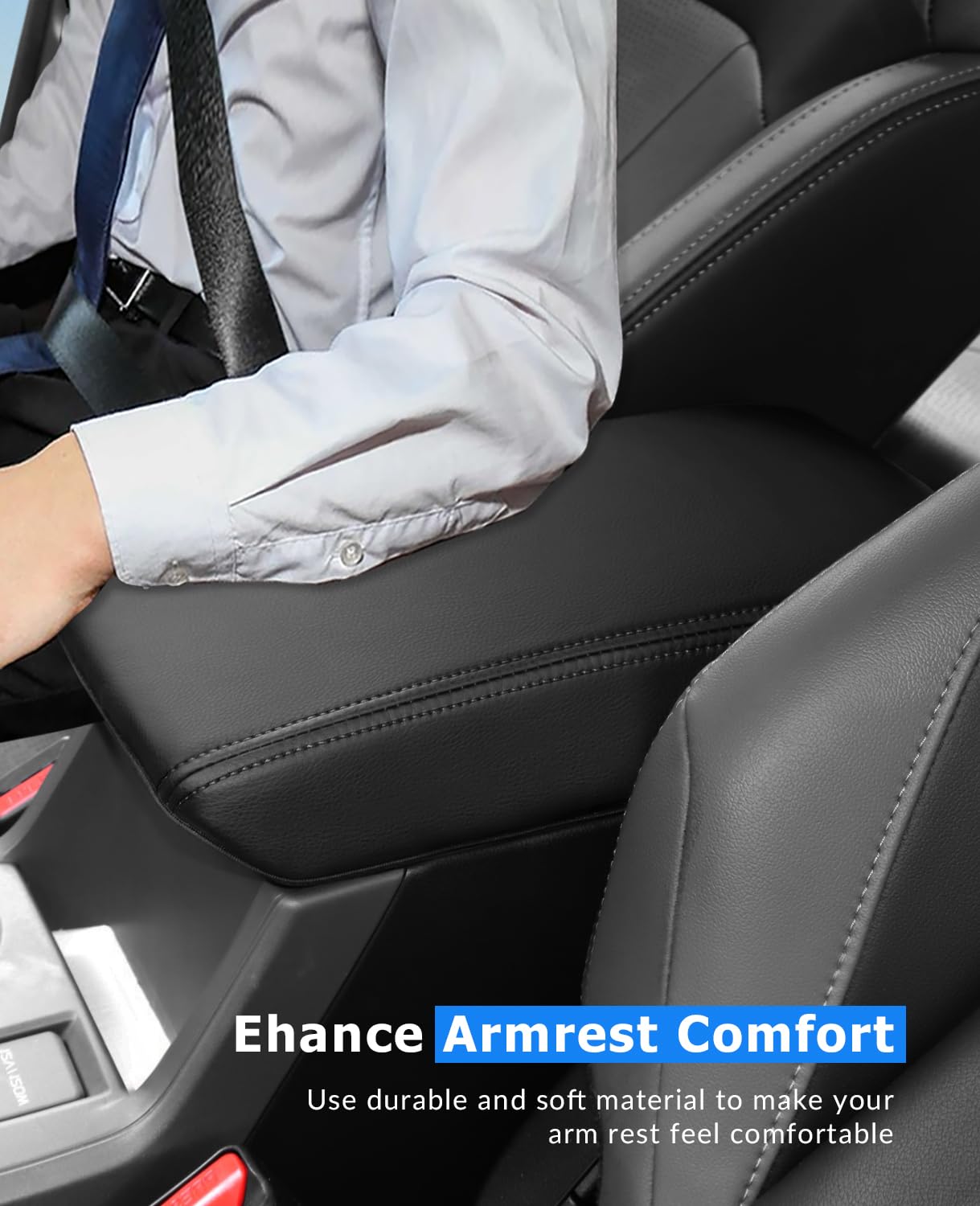 INTGET Car Center Console Armrest Cover for Subaru Crosstrek/Impreza Accessories 2024 Leather Arm Rest Box Lid Middle Console Se