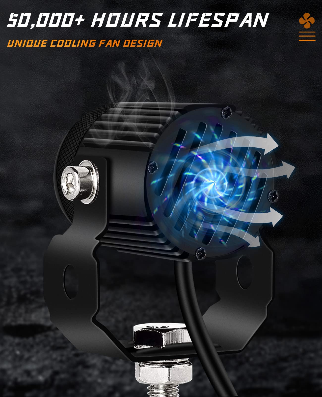 Zmoon Motorcycle Led Driving Fog Lights 60W White And Amber Led Pods Projector Lights 1.3'' Aux Spotlight, Compatible With Tract