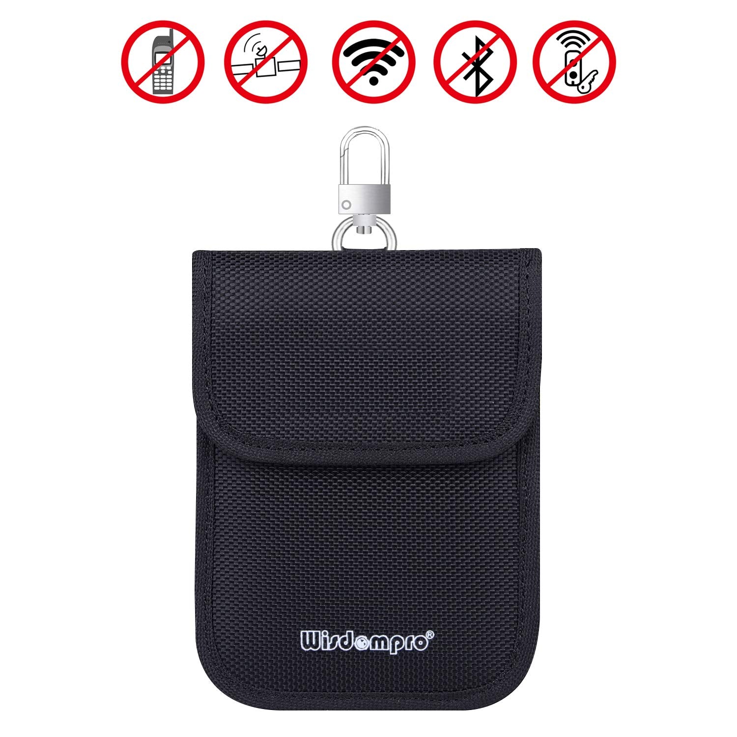 Wisdompro Faraday Bag For Key Fob (2 Pack), Wp5696 Rfid Key Fob Protector Rf Car Signal Blocking Faraday Cage Protector With Key