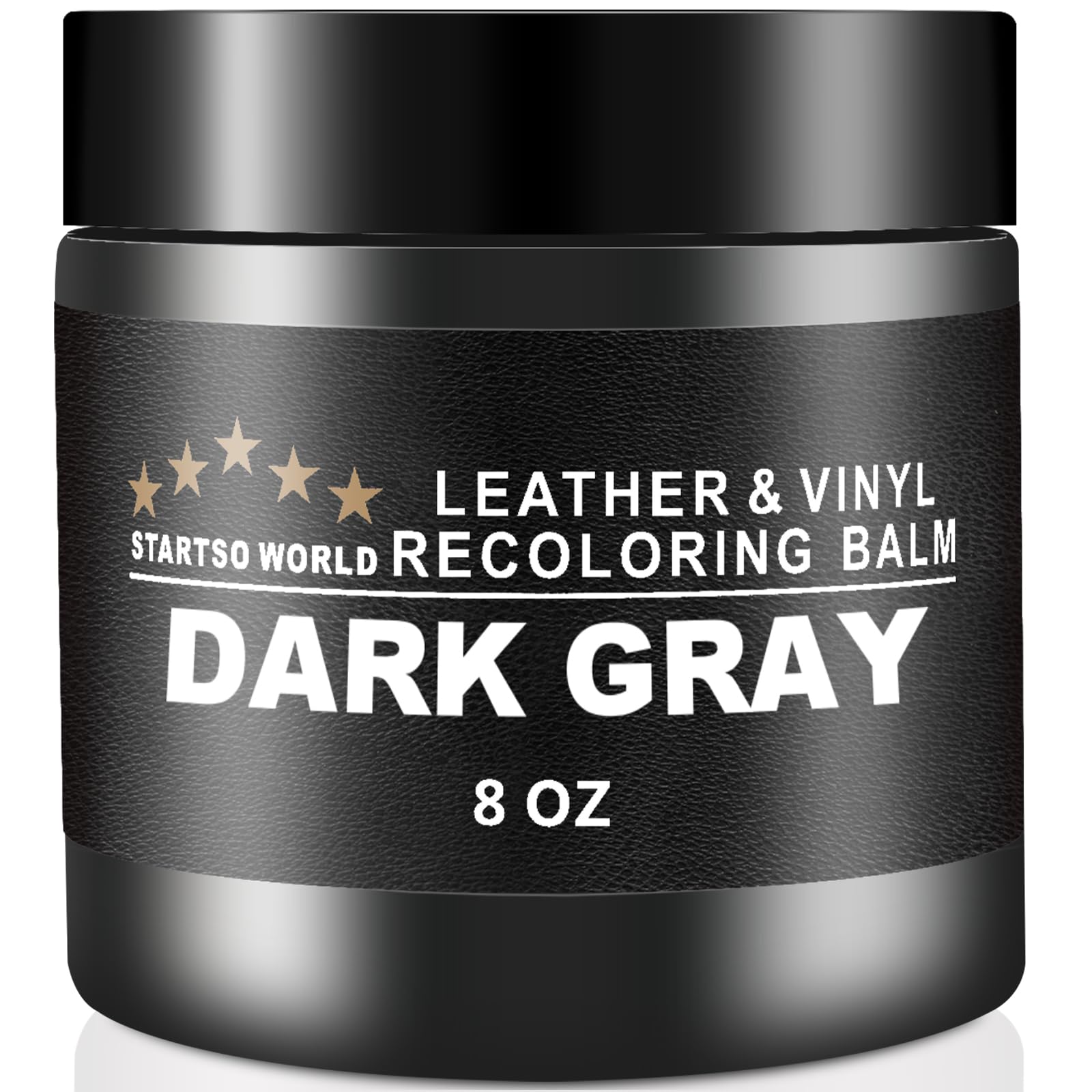 Startso World Leather-Recoloring-Balm-Repair-Cream-Kit For Restoration Dark Gray Couches, Sofa, Furniture Color Dye Restorer - 8Oz